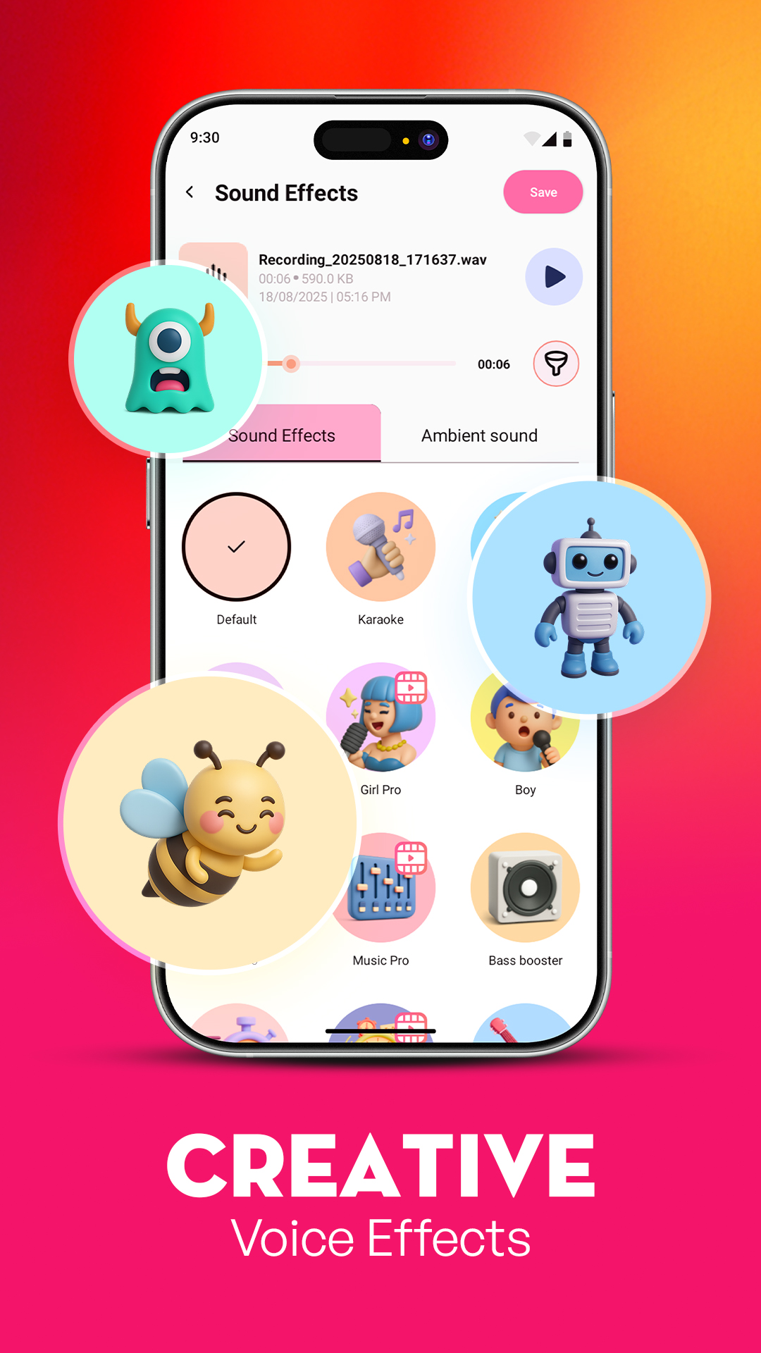 اسکرین شات 3 برنامه Voice Recorder: Voice Notes