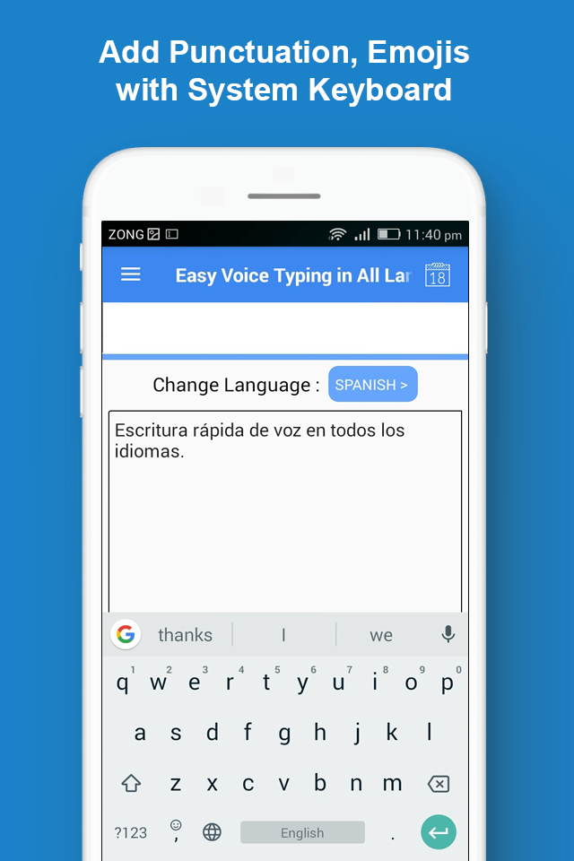 اسکرین شات 5 برنامه Voice Typing Keyboard Easy App