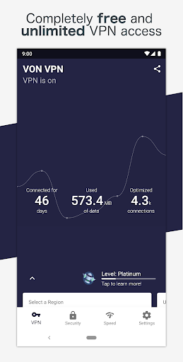 اسکرین شات 1 برنامه Von VPN for an anonymous, secure and fast internet