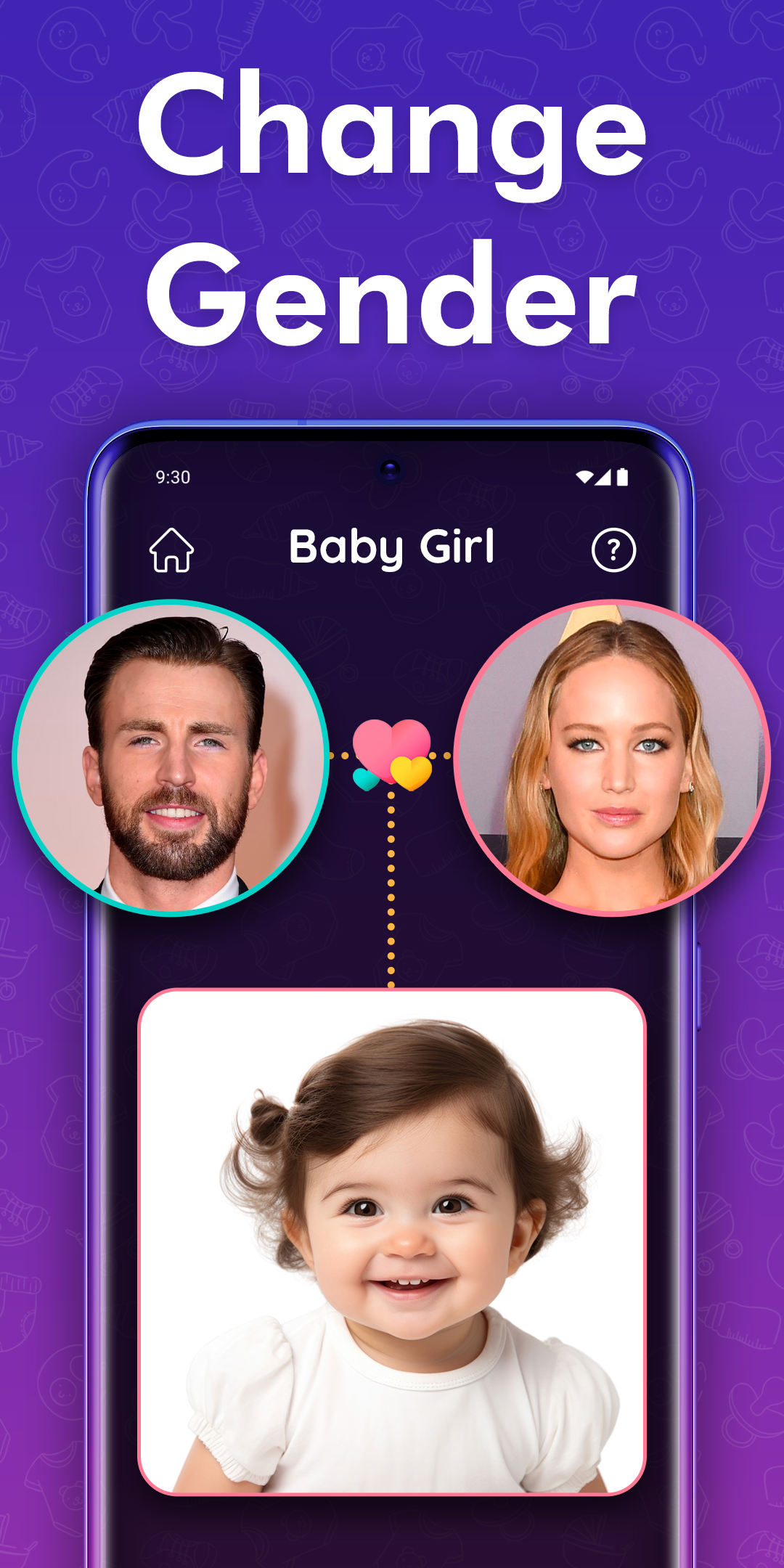 اسکرین شات 3 برنامه Baby Generator App: Baby Face