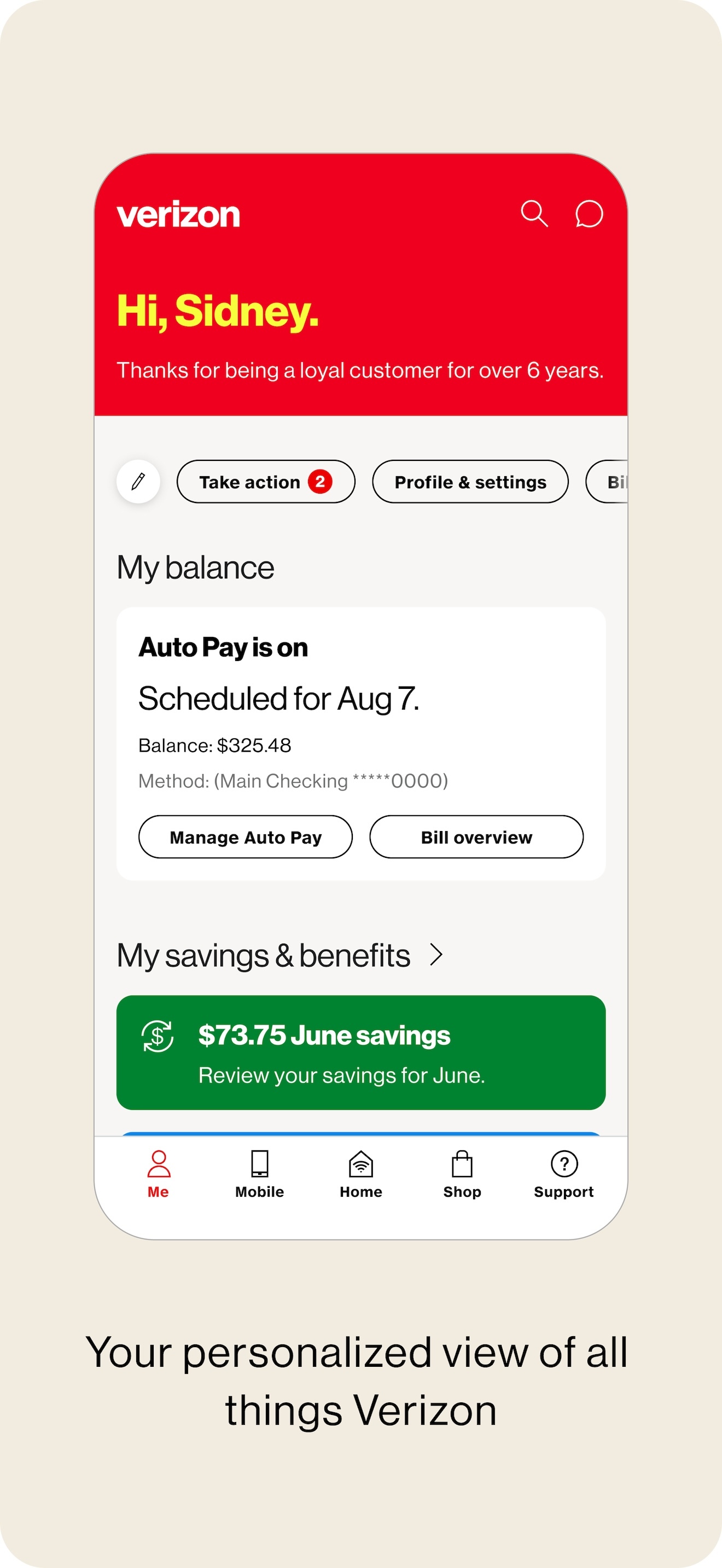 اسکرین شات 1 برنامه My Verizon