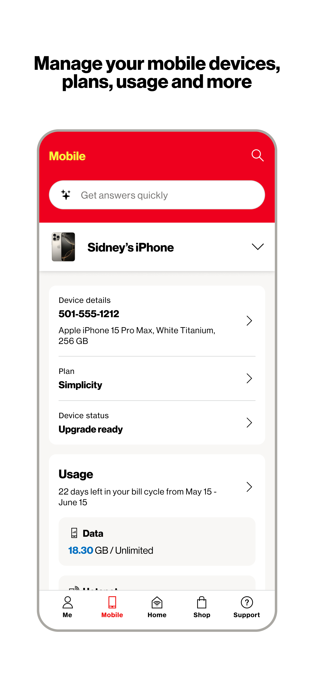 اسکرین شات 4 برنامه My Verizon