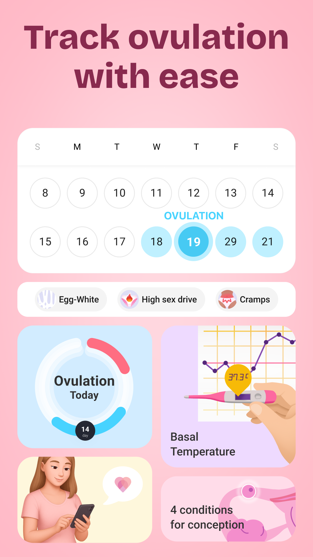 اسکرین شات 3 برنامه Clover: Period & Cycle Tracker