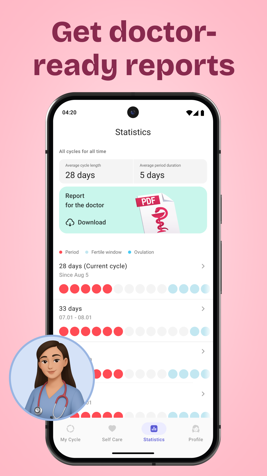 اسکرین شات 5 برنامه Clover: Period & Cycle Tracker