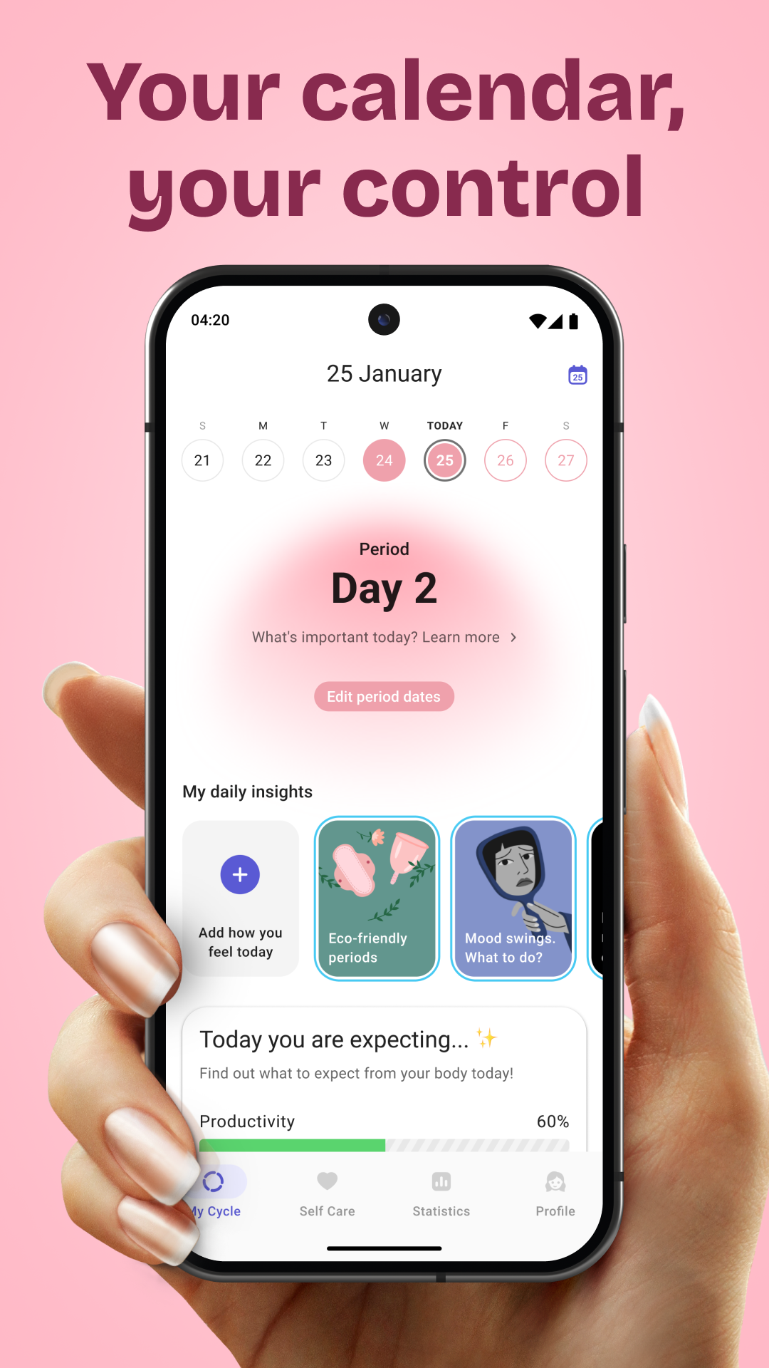 اسکرین شات 2 برنامه Clover: Period & Cycle Tracker