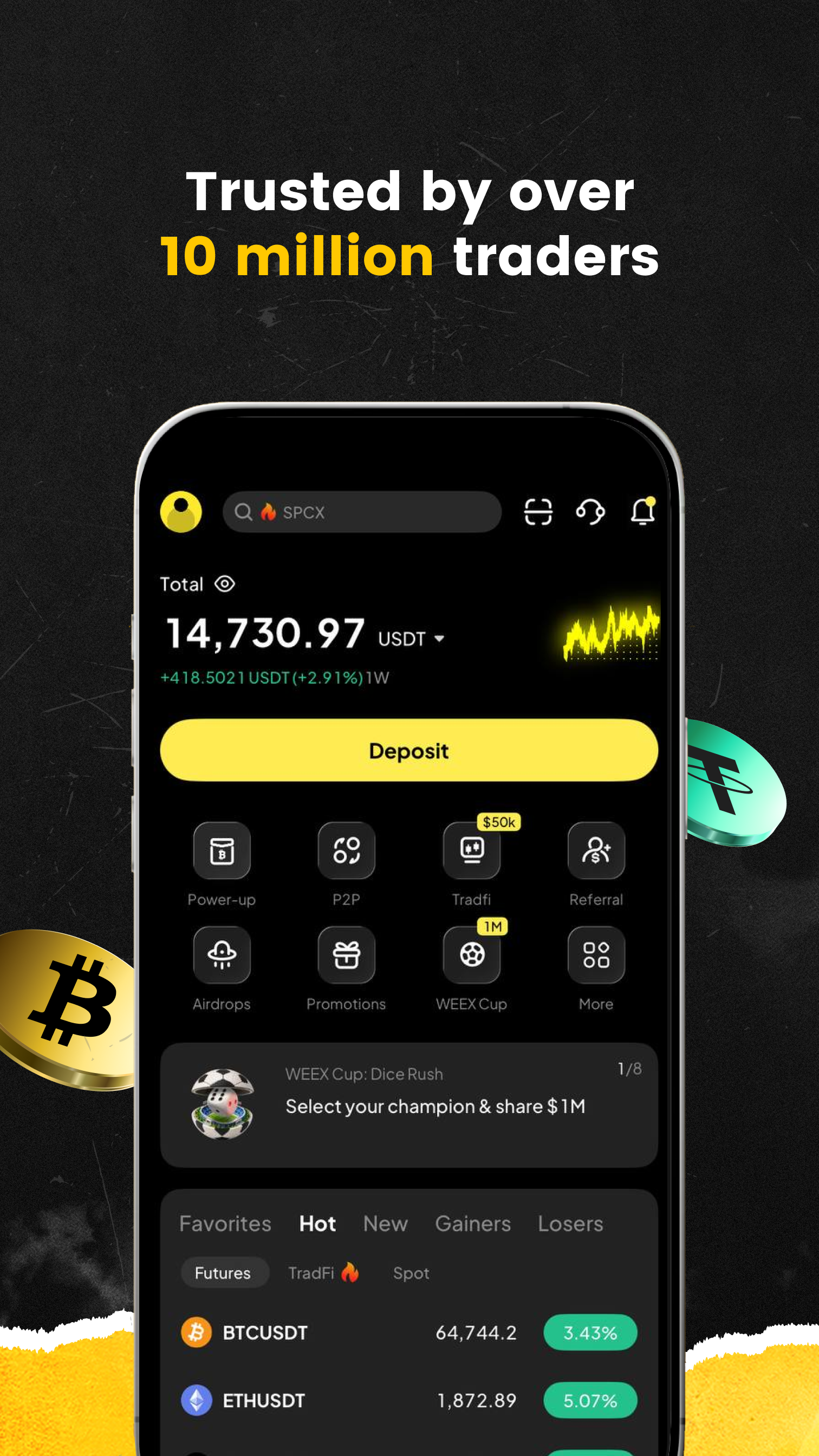 اسکرین شات 2 برنامه WEEX - Buy Bitcoin & Crypto