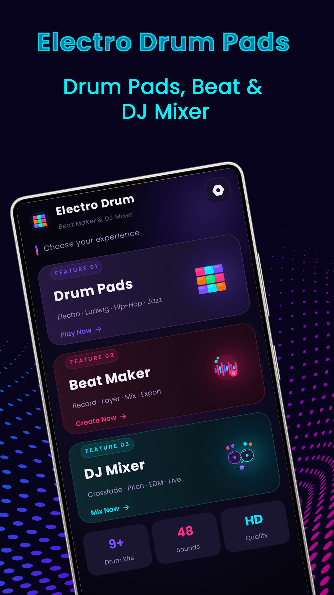 اسکرین شات 1 برنامه Electro Drum Pads: Beat Maker