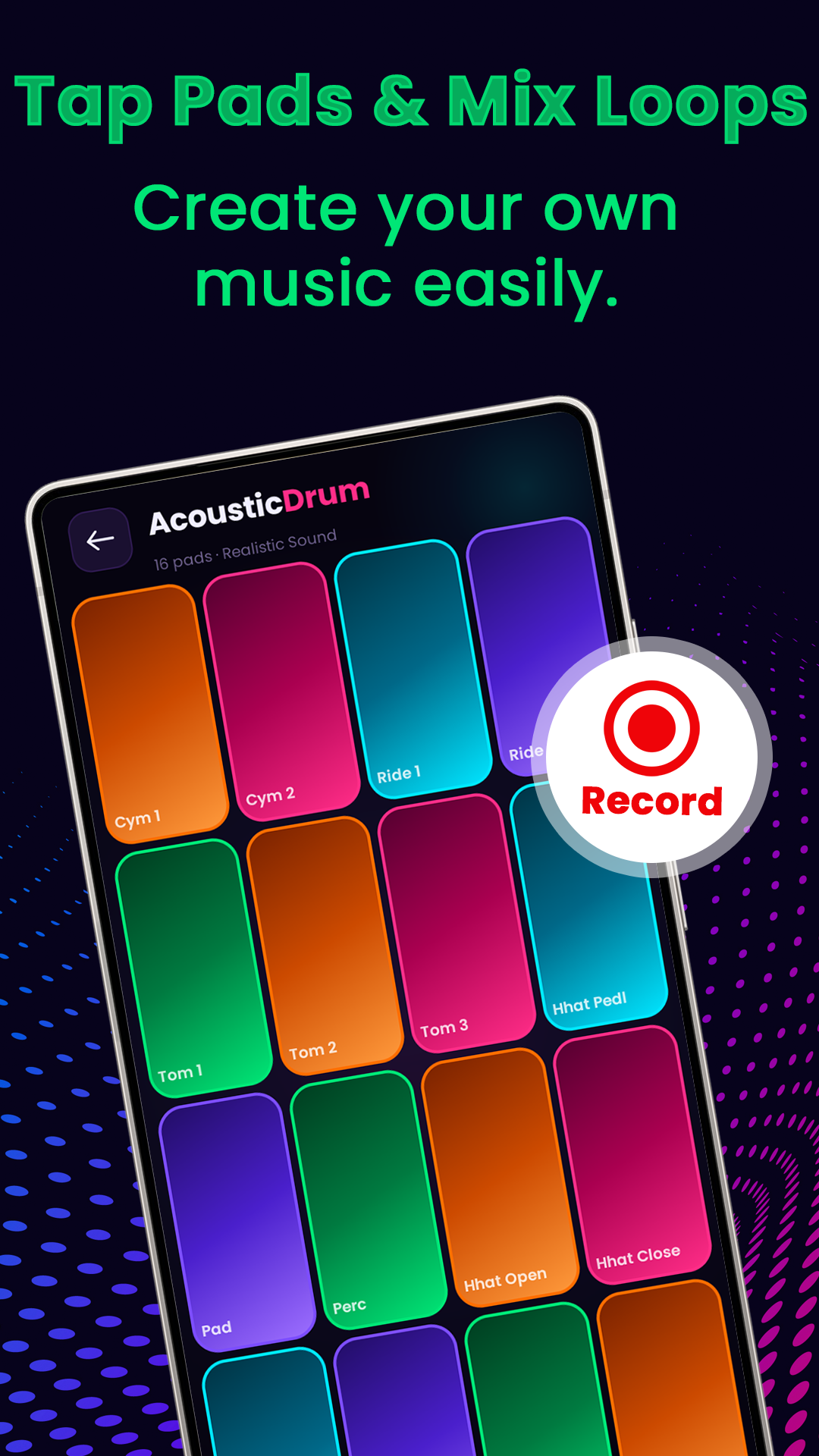 اسکرین شات 5 برنامه Electro Drum Pads: Beat Maker