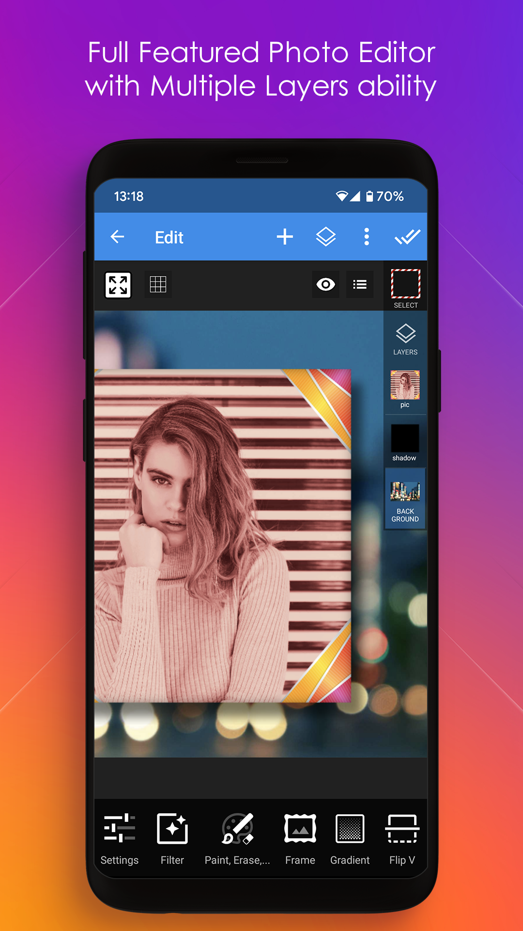 اسکرین شات 1 برنامه Multi Layer - Photo Editor