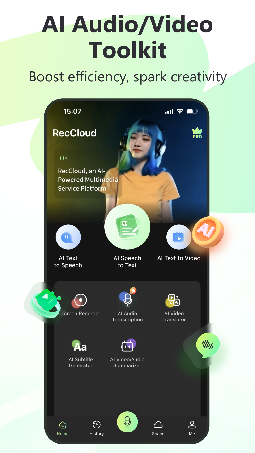 اسکرین شات 1 برنامه RecCloud – AI Video Generator
