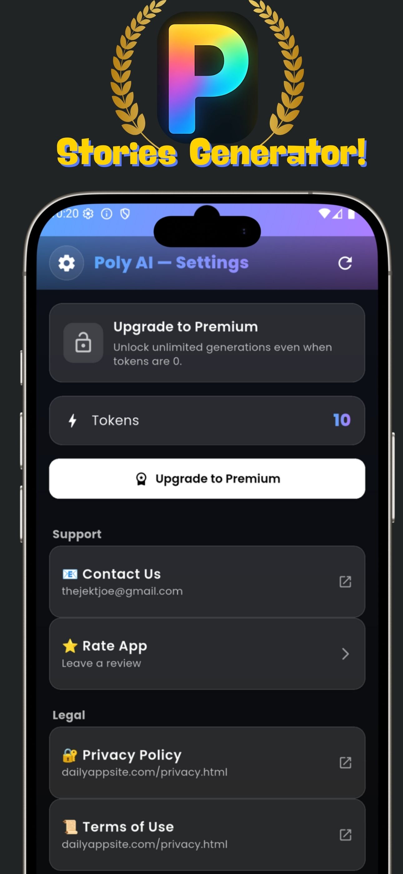 اسکرین شات 4 برنامه Poly AI – Stories Ai Generator