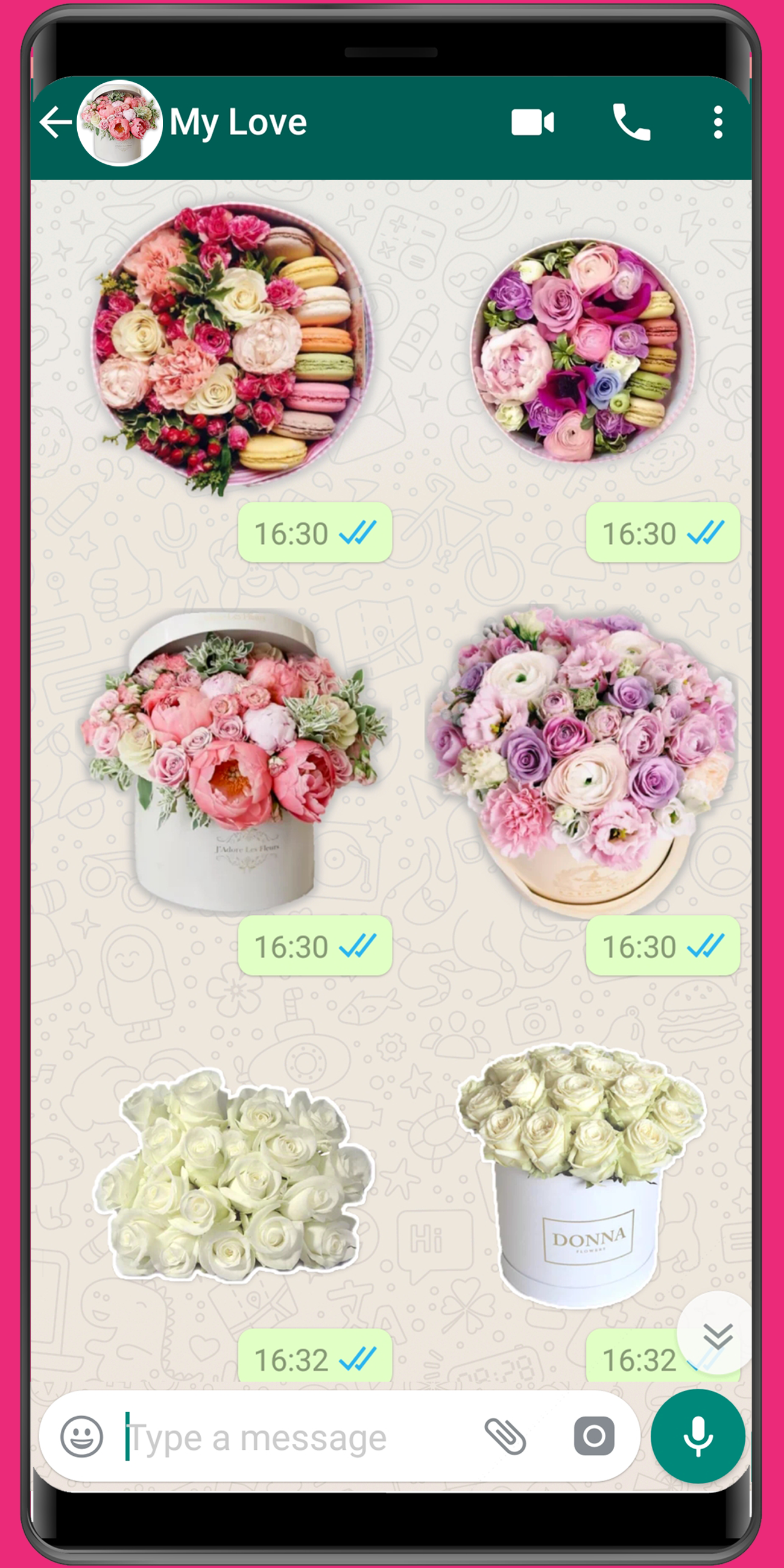 اسکرین شات 4 برنامه WASticker - Love roses