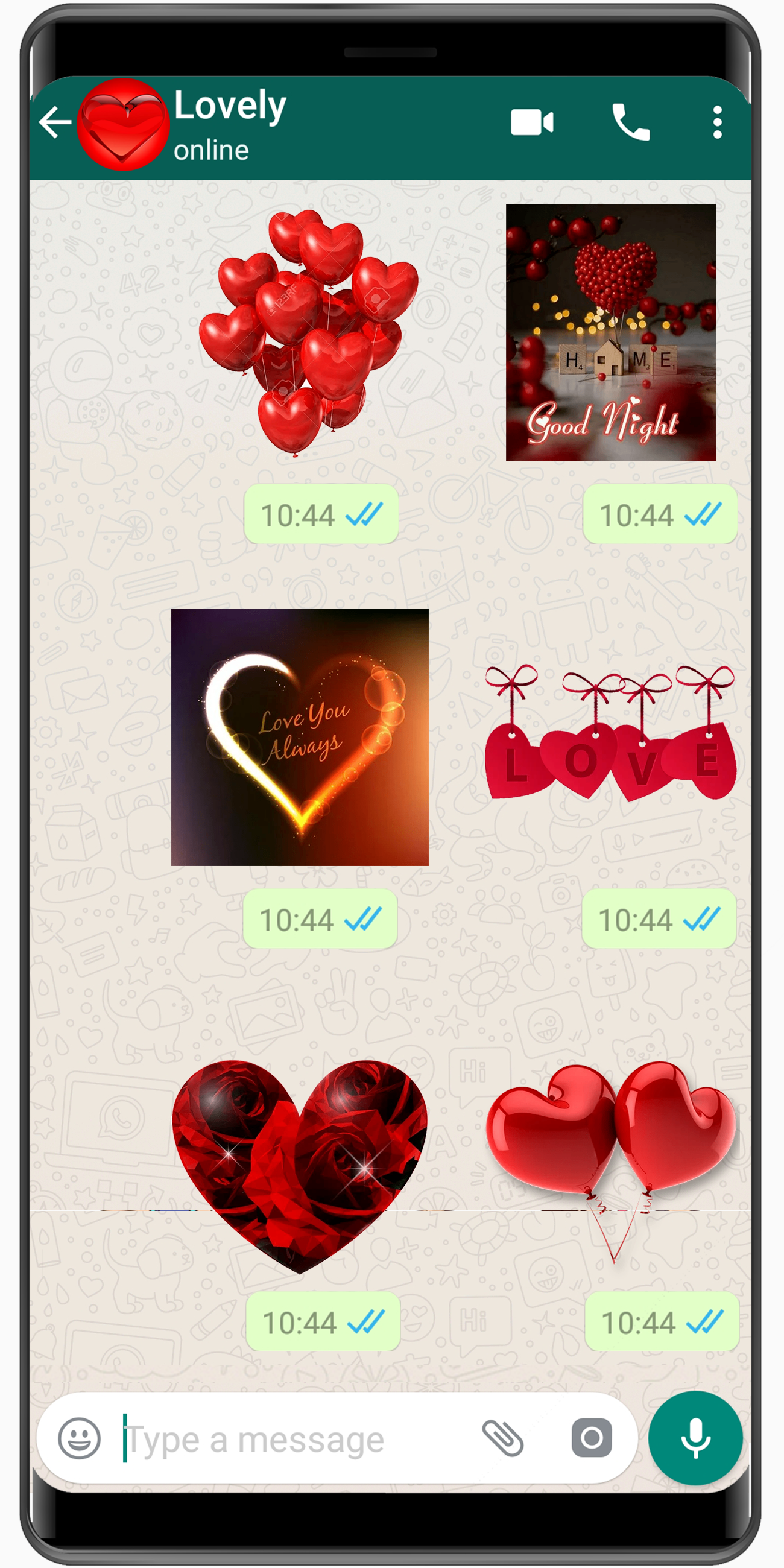 اسکرین شات 1 برنامه WASticker - Cute Love Stickers