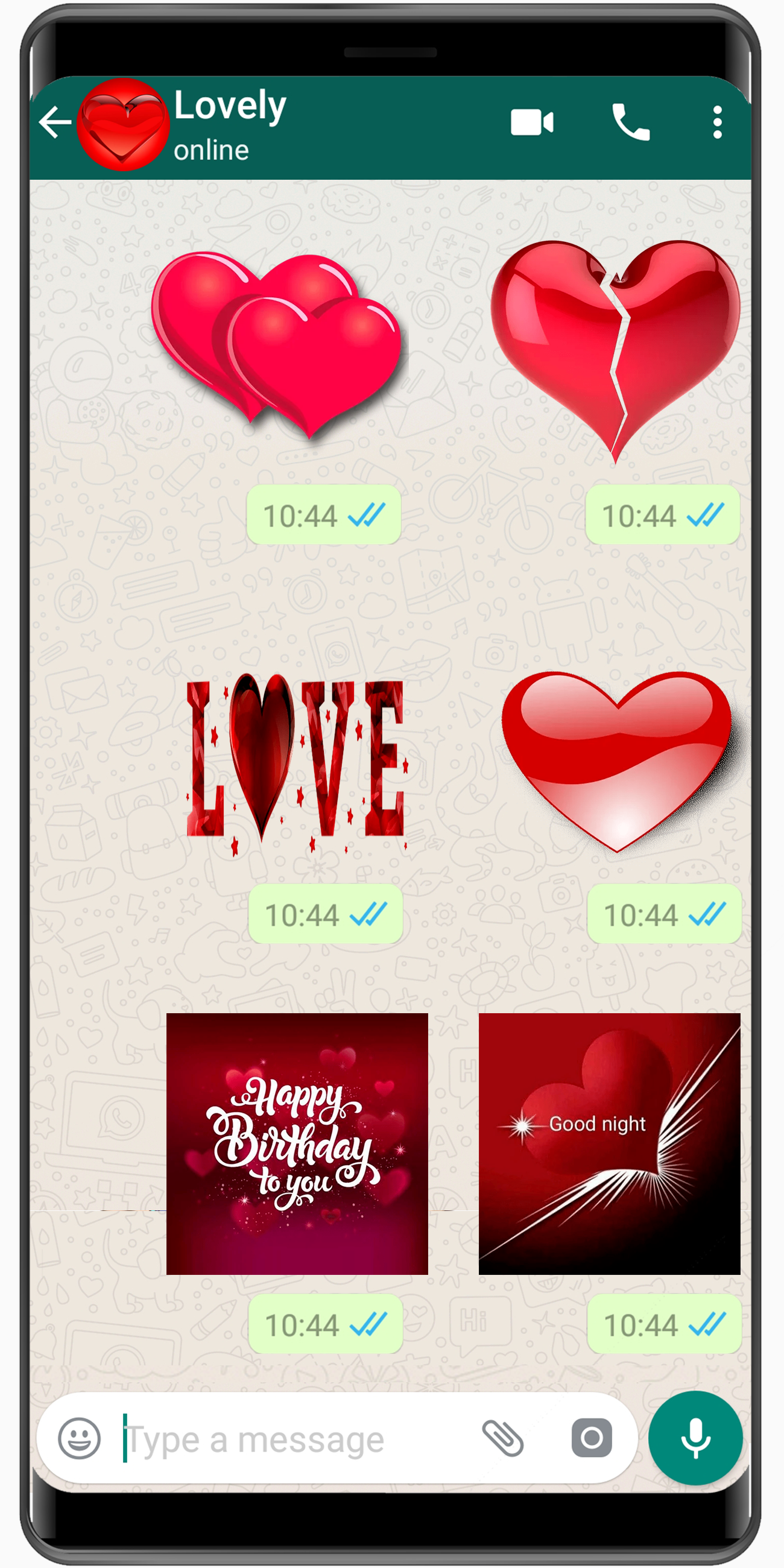اسکرین شات 2 برنامه WASticker - Cute Love Stickers