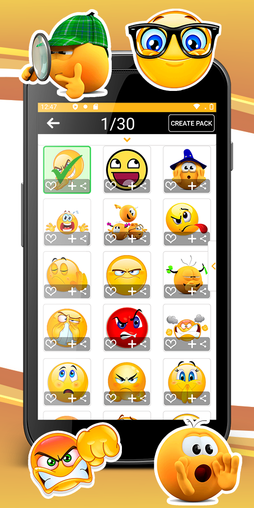اسکرین شات 3 برنامه WASticker animated emojis