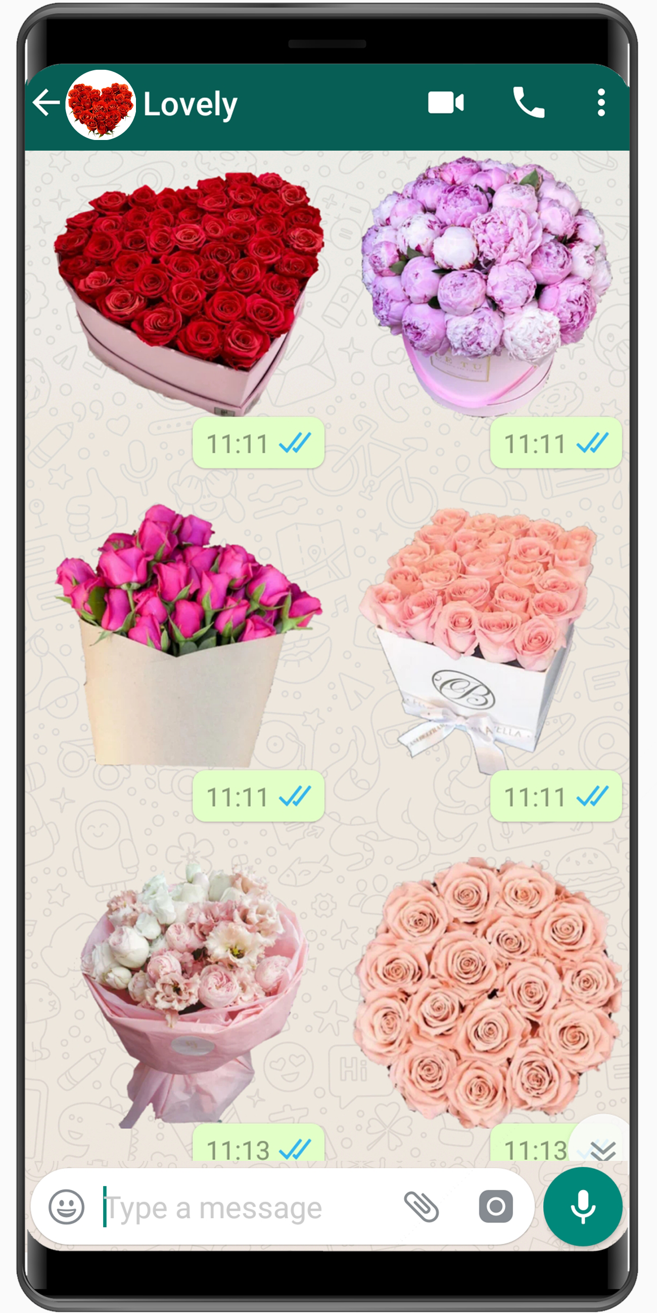 اسکرین شات 2 برنامه WASticker My Flowers Stickers