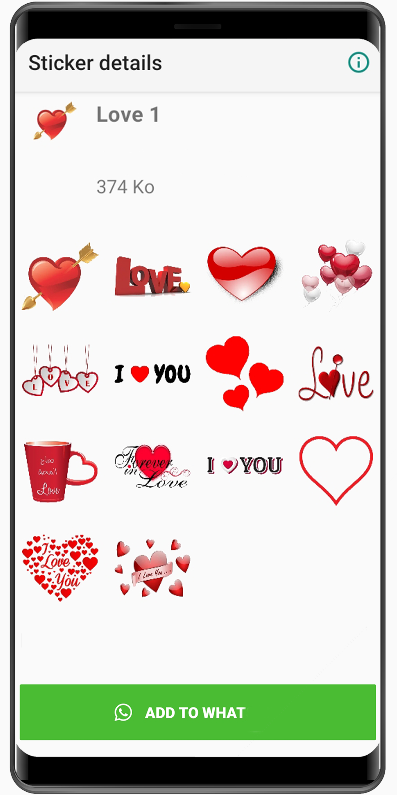 اسکرین شات 5 برنامه WASticker - Love Stickers