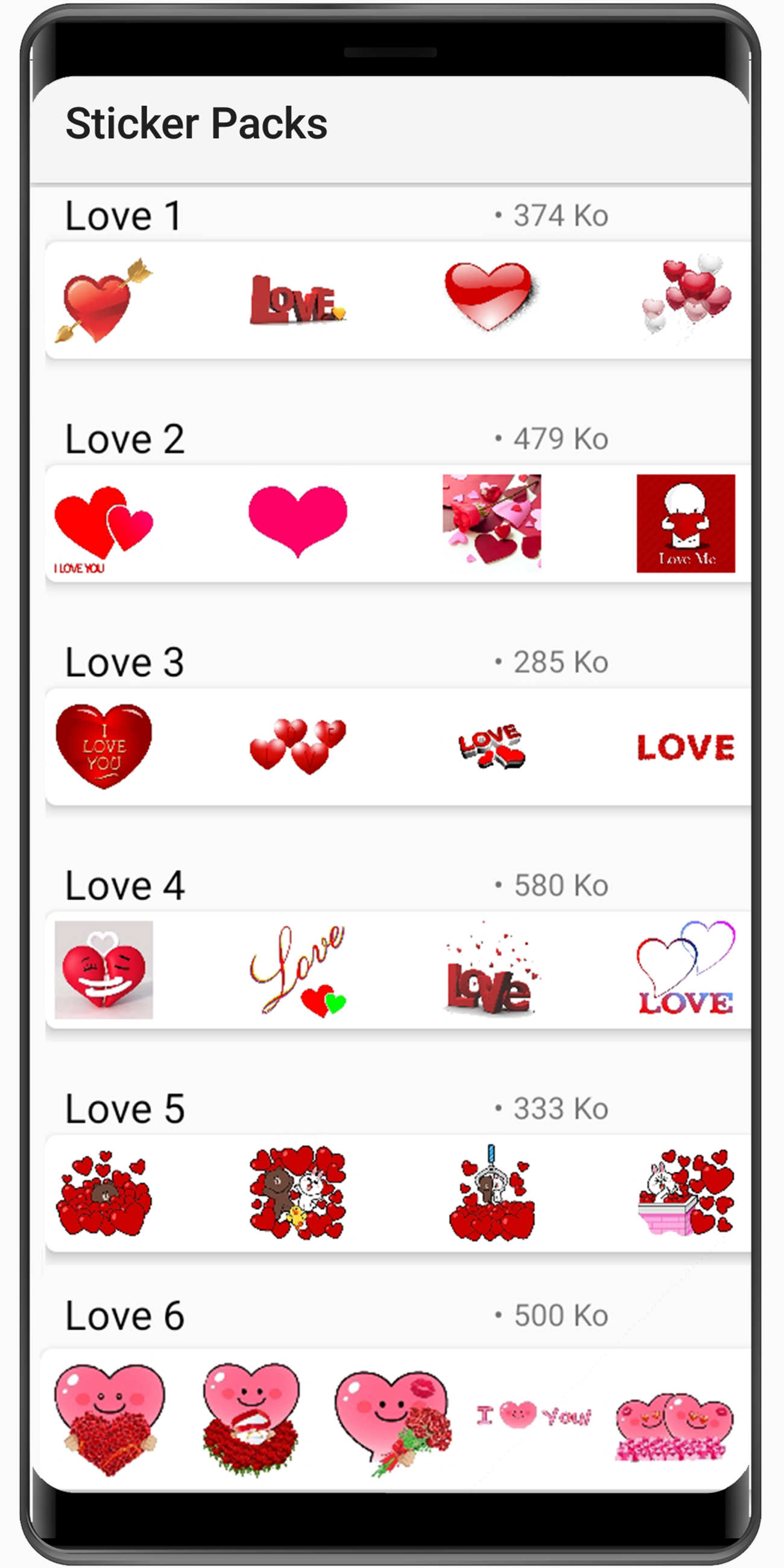 اسکرین شات 4 برنامه WASticker - Love Stickers