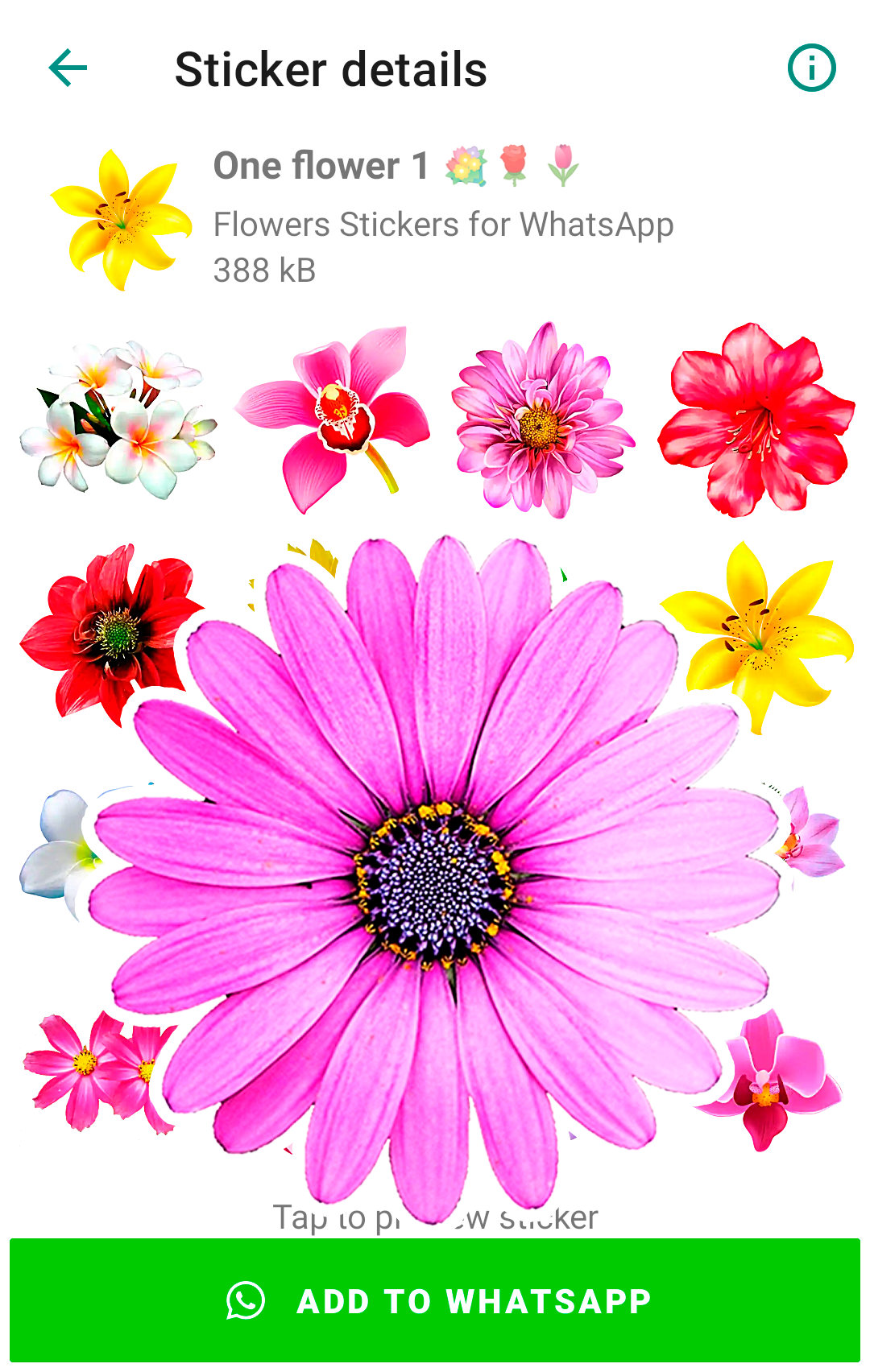 اسکرین شات 1 برنامه Flowers Stickers for WhatsApp