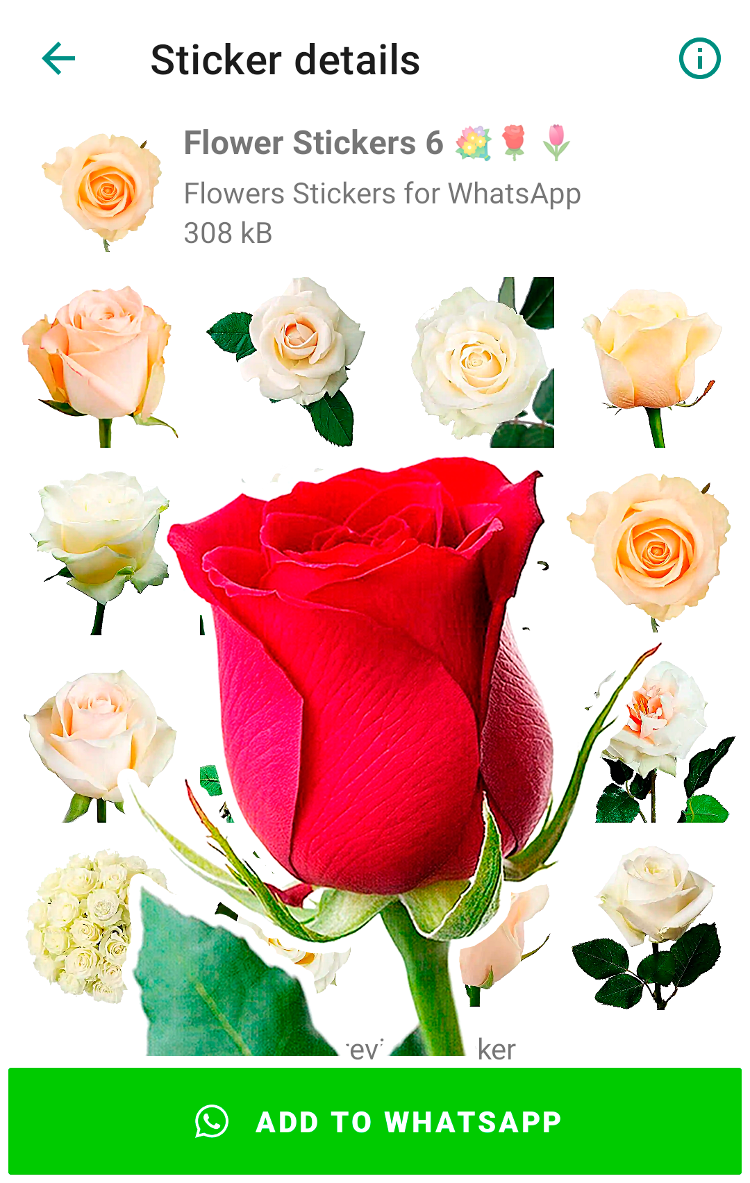 اسکرین شات 2 برنامه Flowers Stickers for WhatsApp