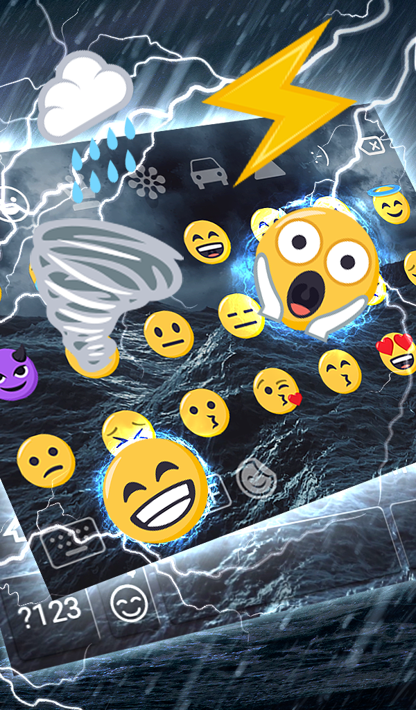 اسکرین شات 3 برنامه Stormy Sea Keyboard Wallpaper