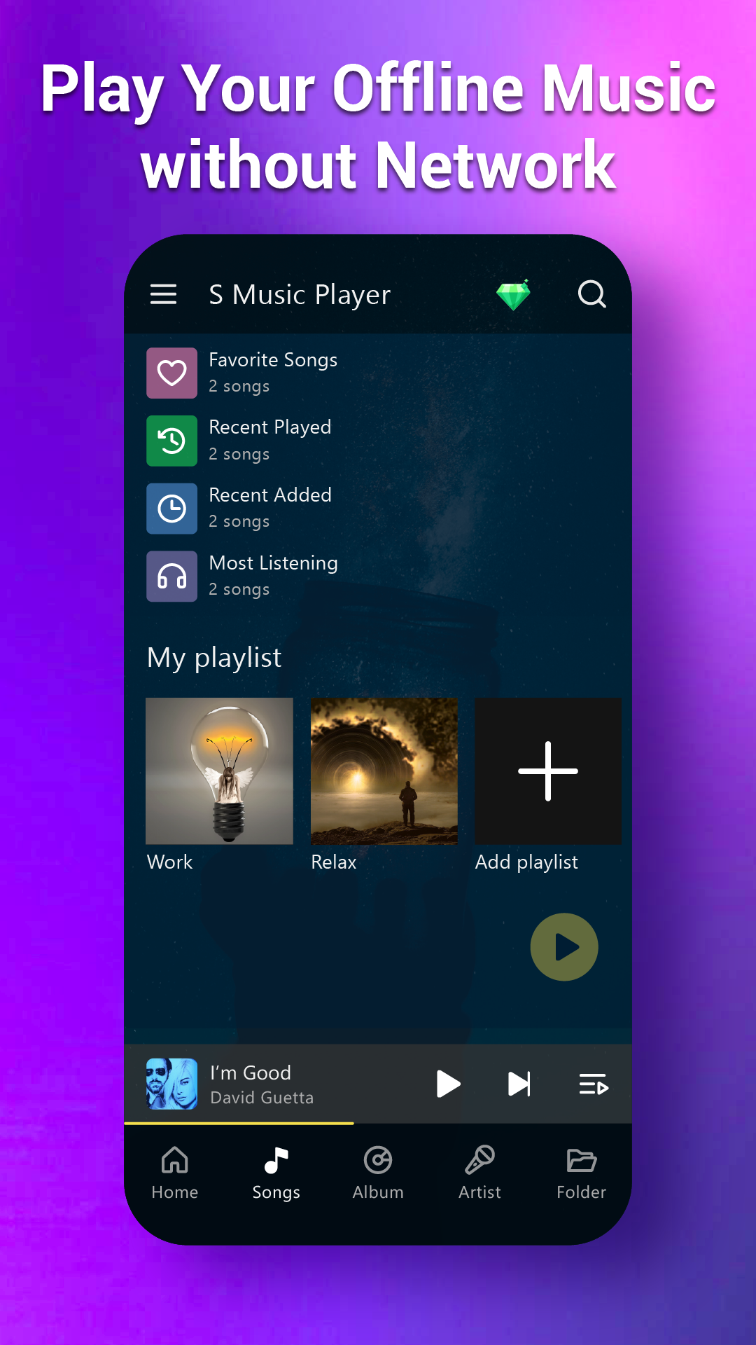 اسکرین شات 2 برنامه S Music Player - MP3 Player