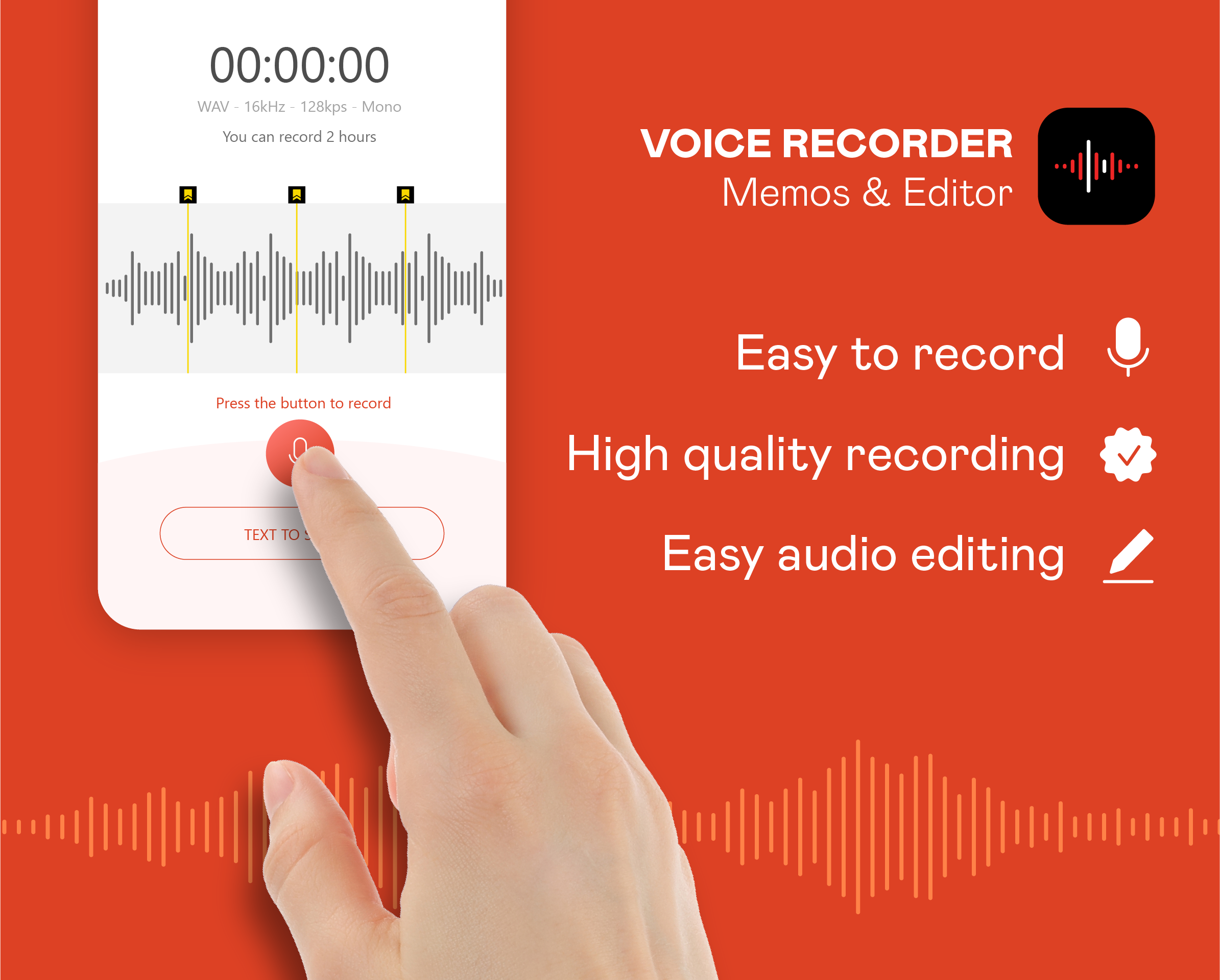 اسکرین شات 1 برنامه Voice Recorder: Memos & Editor