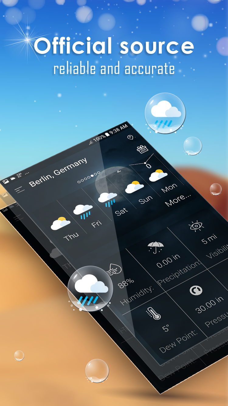 اسکرین شات 2 برنامه Daily weather forecast
