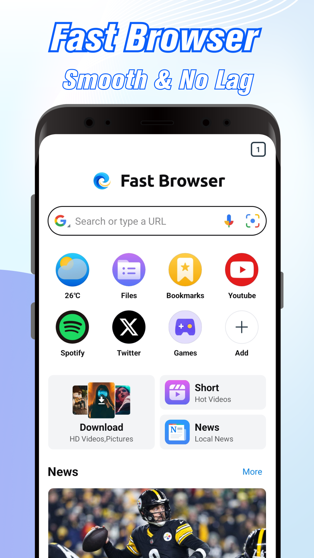 اسکرین شات 1 برنامه Fast Browser - Lite & Smart
