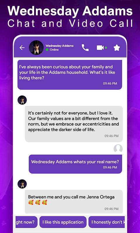 اسکرین شات 1 برنامه Wednesday Addams Video Call