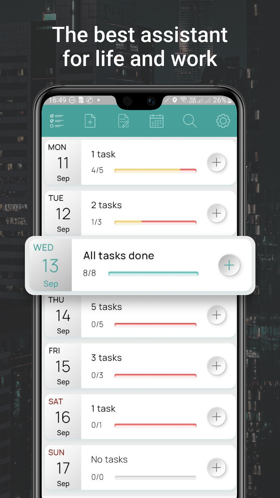 اسکرین شات 1 برنامه My Tasks: Planner & To-Do List