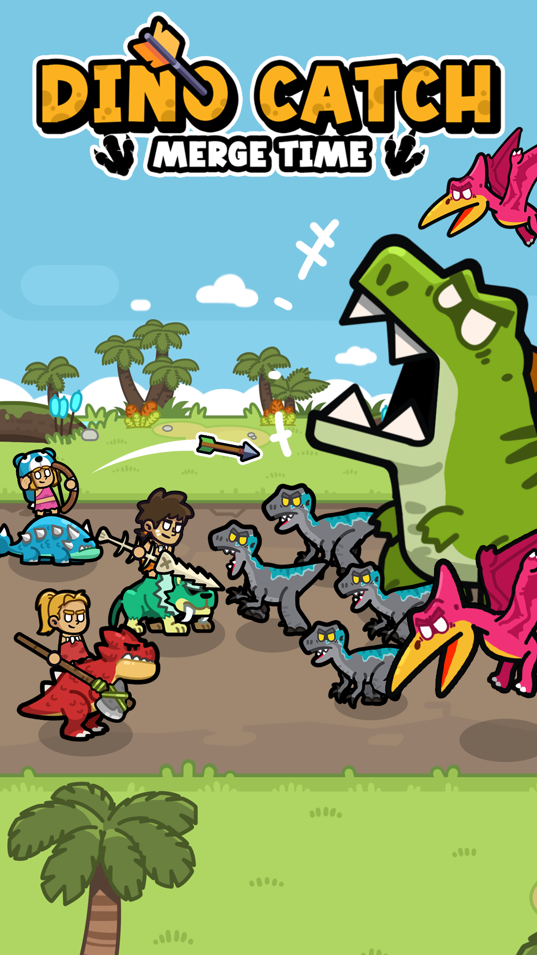 اسکرین شات 1 بازی Dino Catch:Merge Time