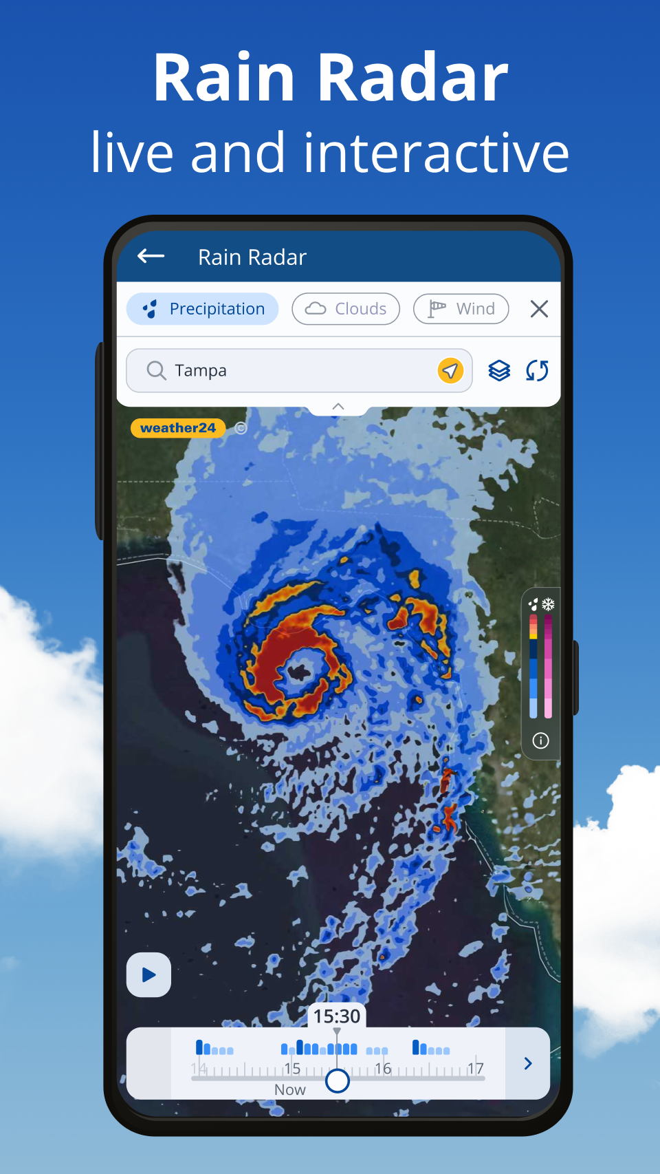 اسکرین شات 1 برنامه weather24: Forecast & Radar