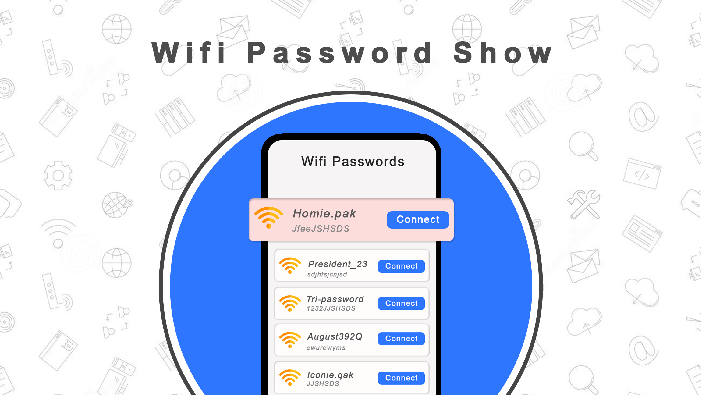 اسکرین شات 1 برنامه WIFI Password Show:Master Key