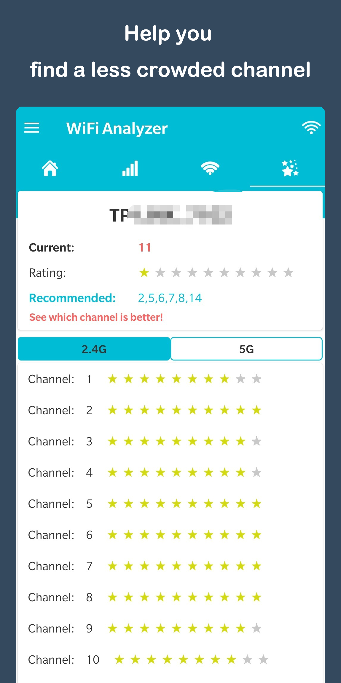 اسکرین شات 5 برنامه WiFi Analyzer - WiFi Test
