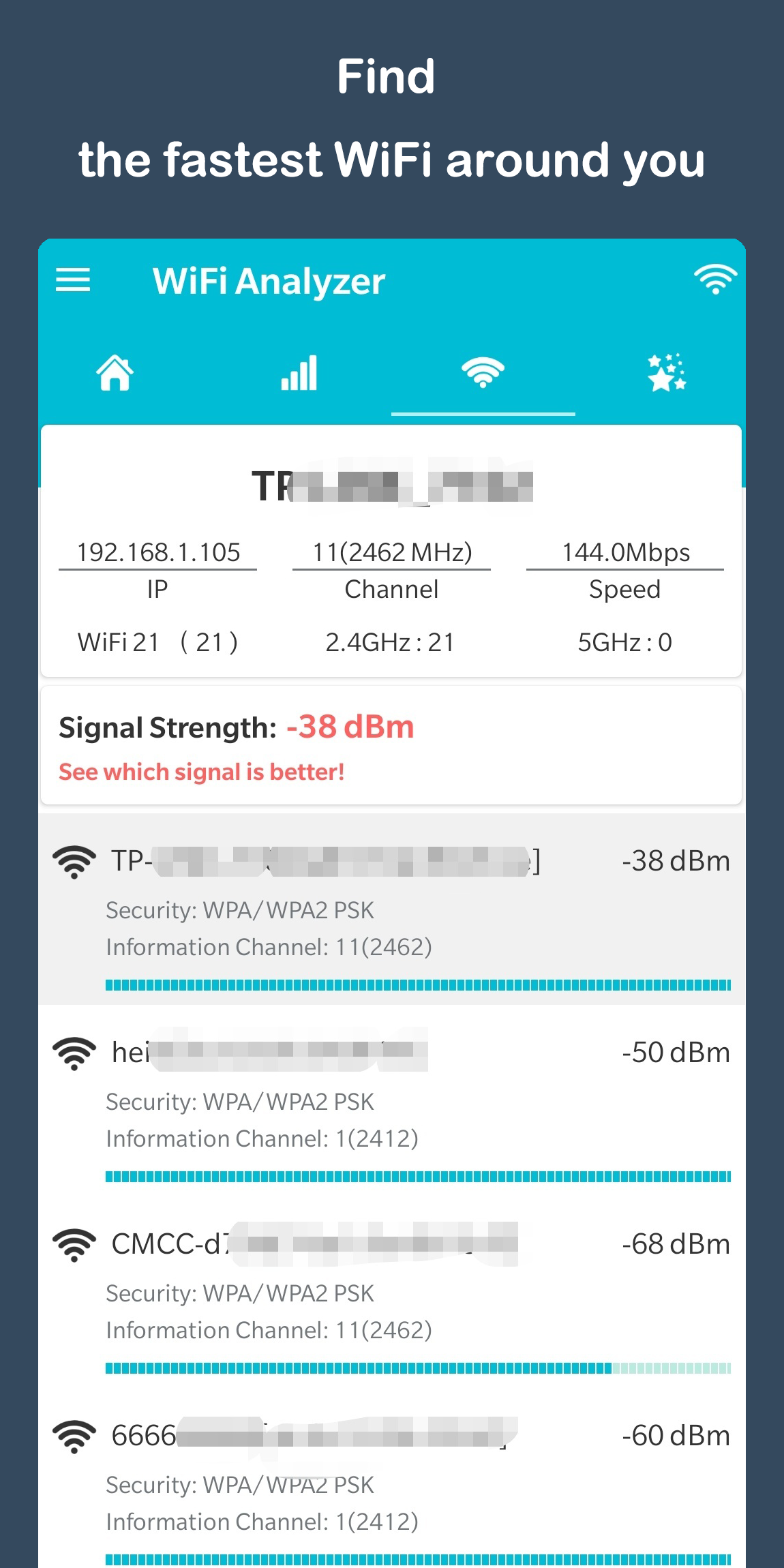 اسکرین شات 4 برنامه WiFi Analyzer - WiFi Test