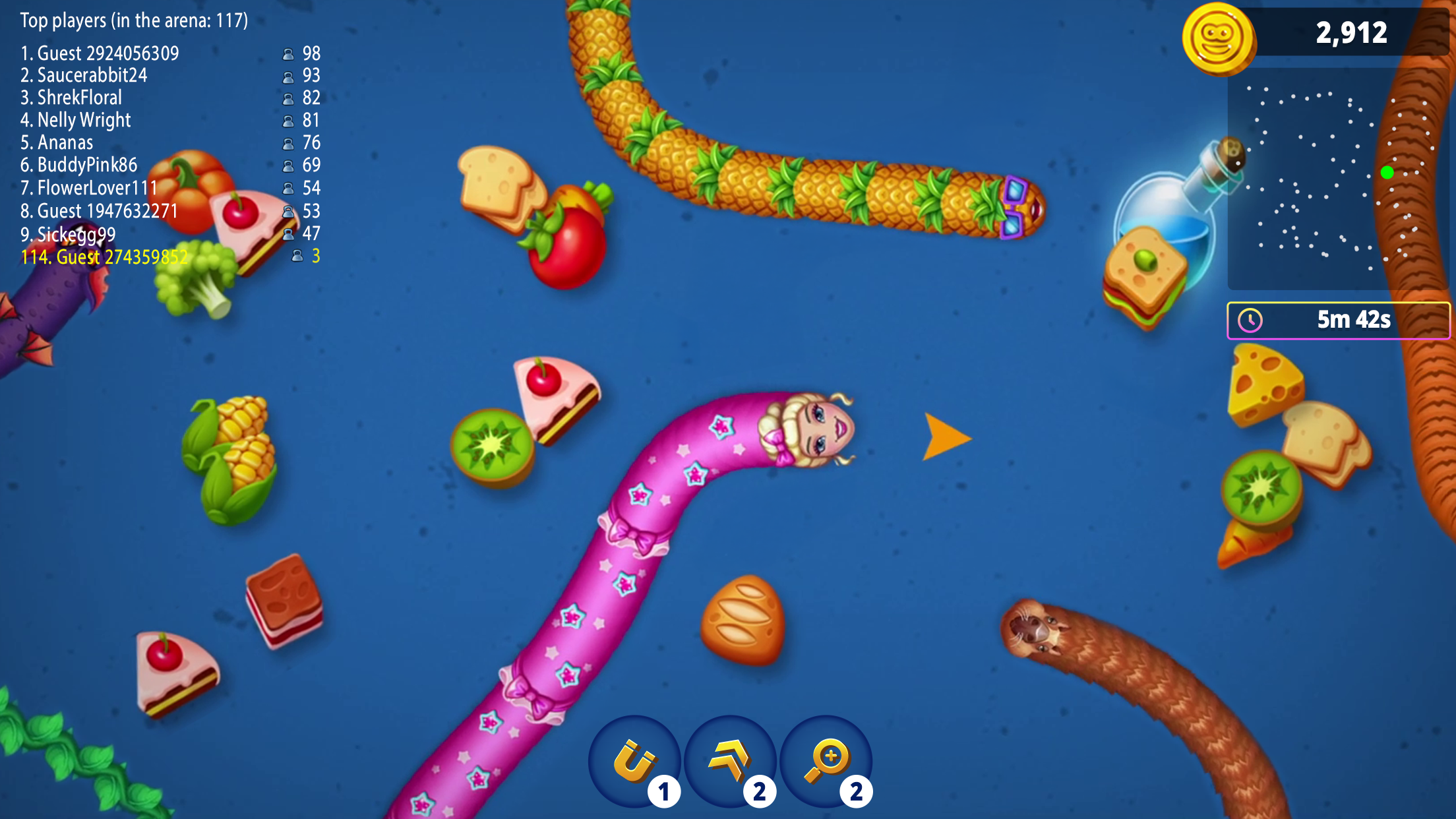 اسکرین شات 2 بازی Worms Zone .io - Hungry Snake
