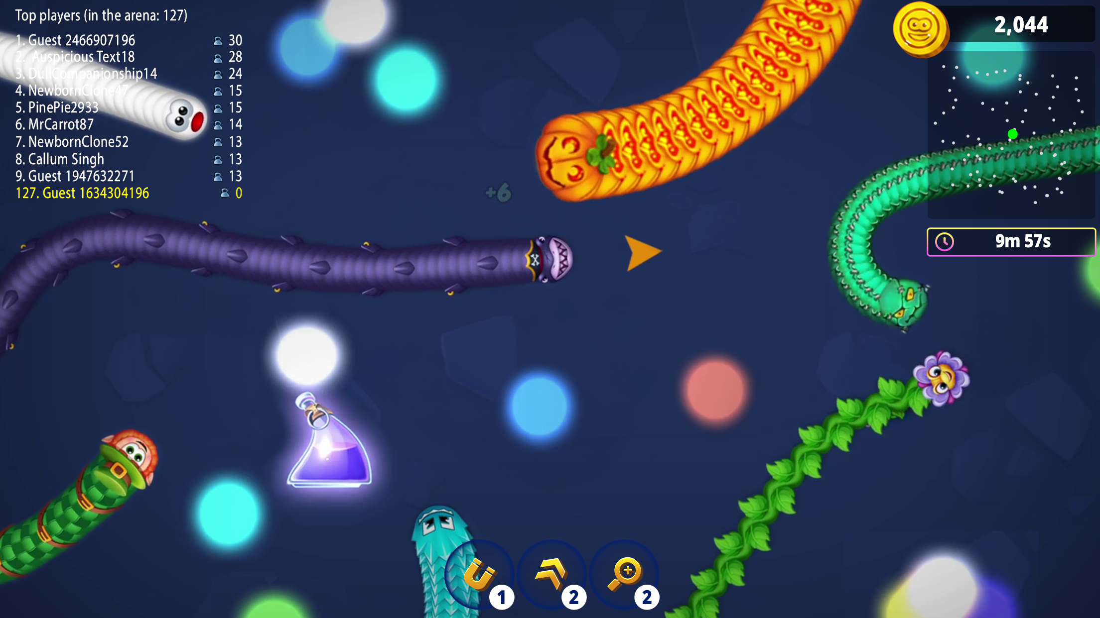 اسکرین شات 3 بازی Worms Zone .io - Hungry Snake