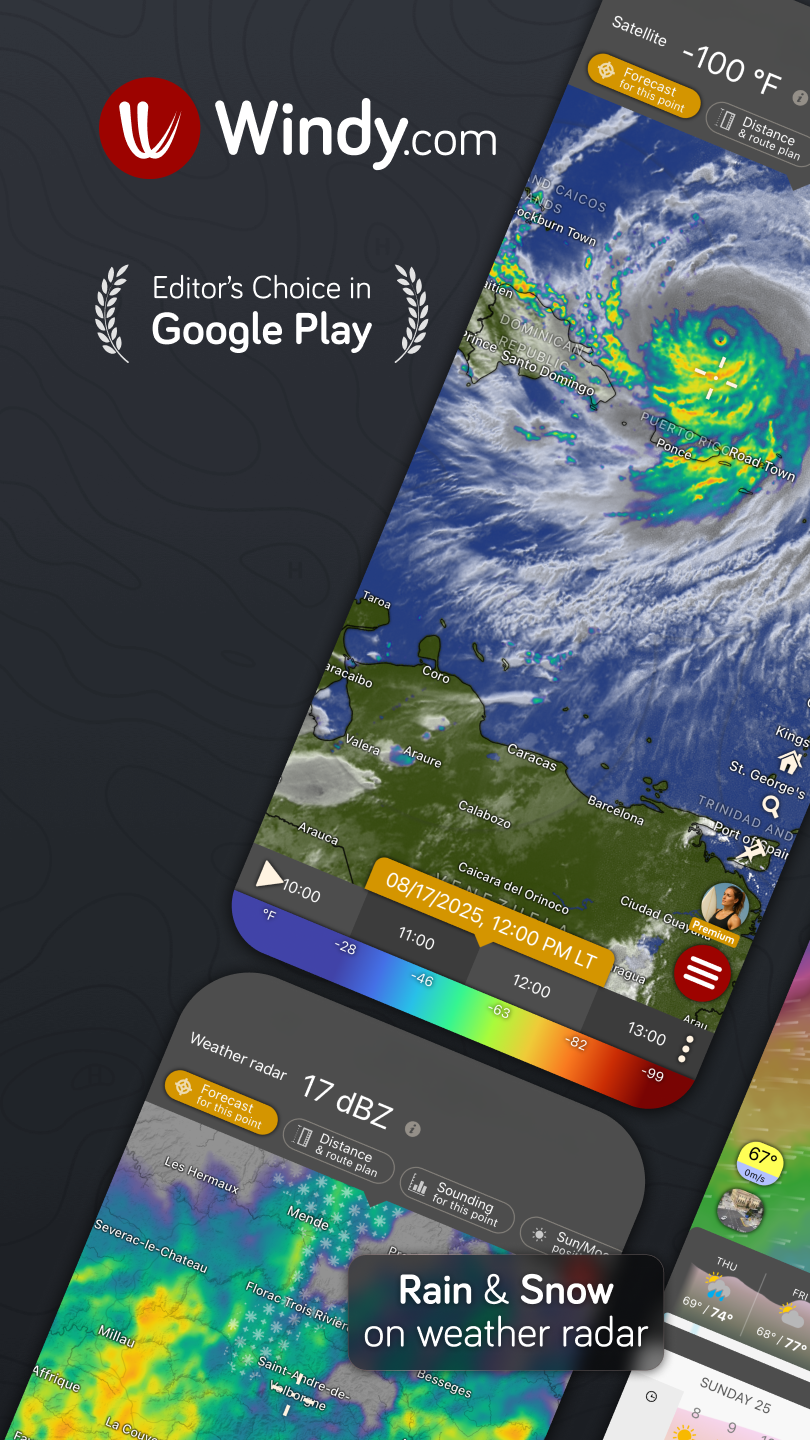 اسکرین شات 1 برنامه Windy.com - Weather Forecast