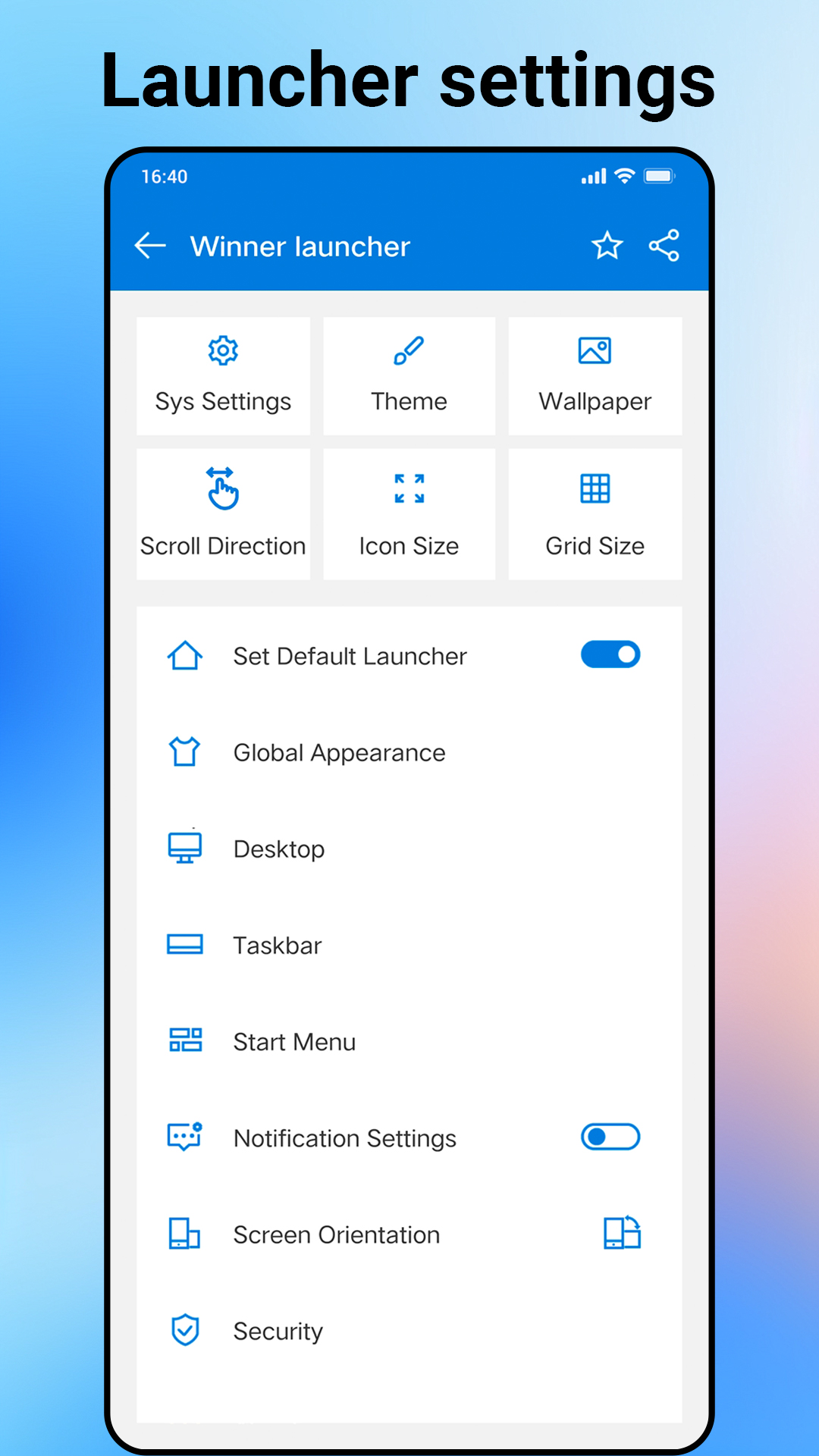 اسکرین شات 8 برنامه Winner Launcher for Windows UE
