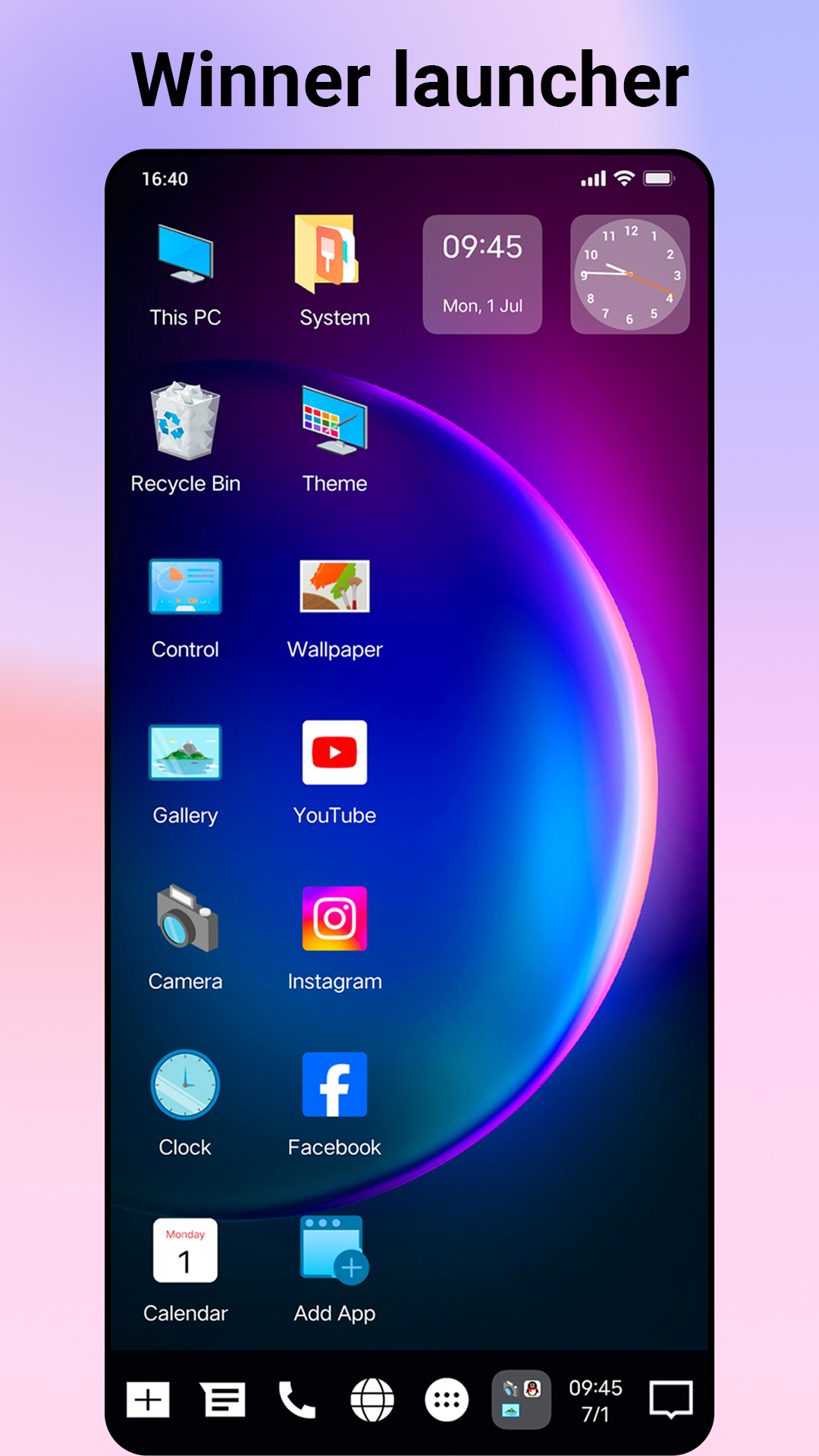اسکرین شات 1 برنامه Winner Launcher for Windows UE