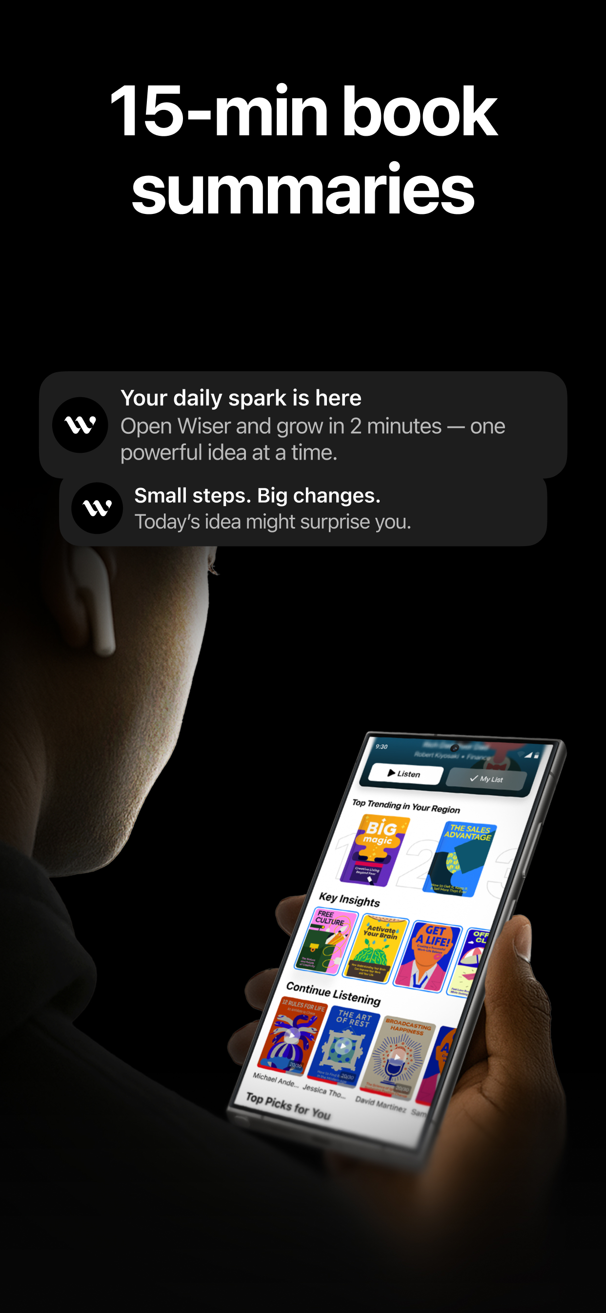 اسکرین شات 2 برنامه Wiser - 15 minutes Audio Books