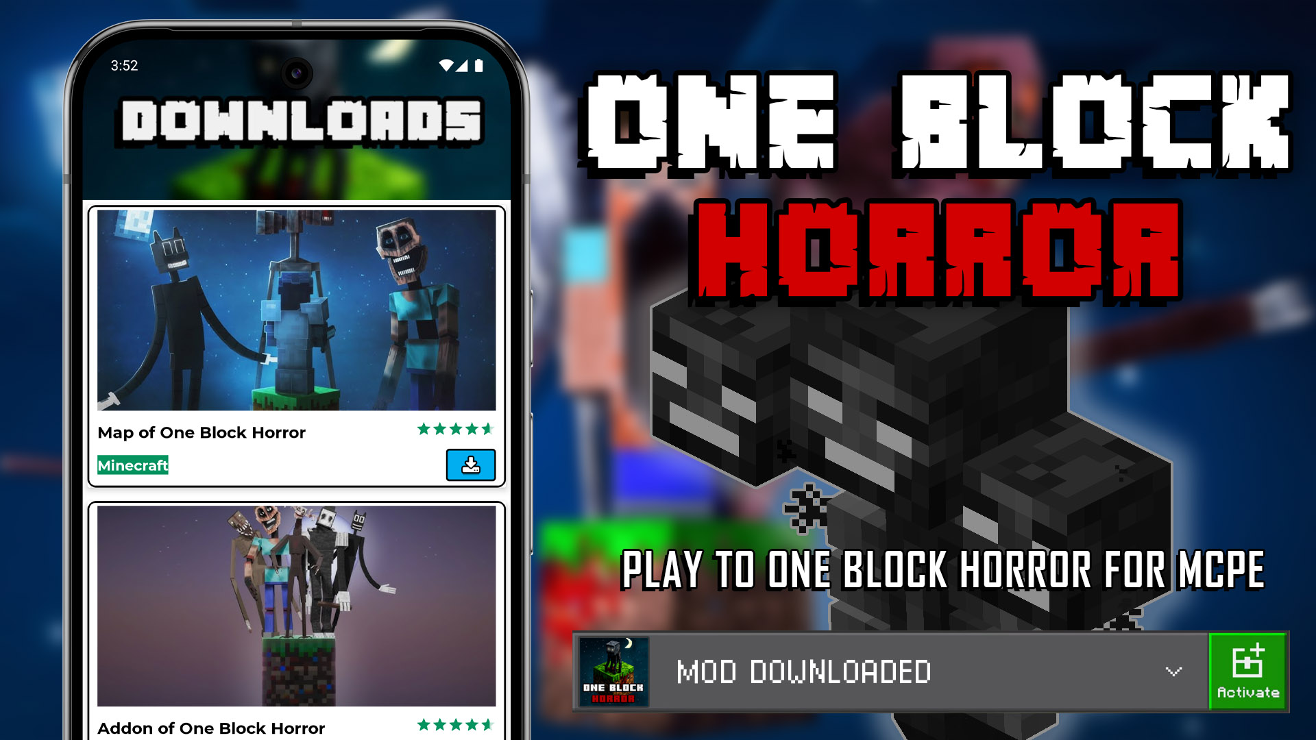 اسکرین شات 3 برنامه Mod One Block Horror for MCPE