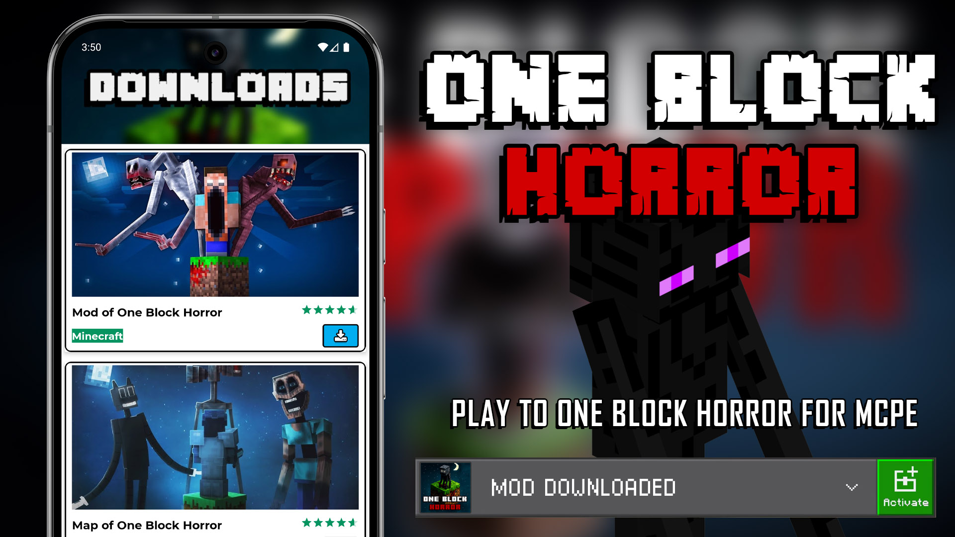 اسکرین شات 1 برنامه Mod One Block Horror for MCPE
