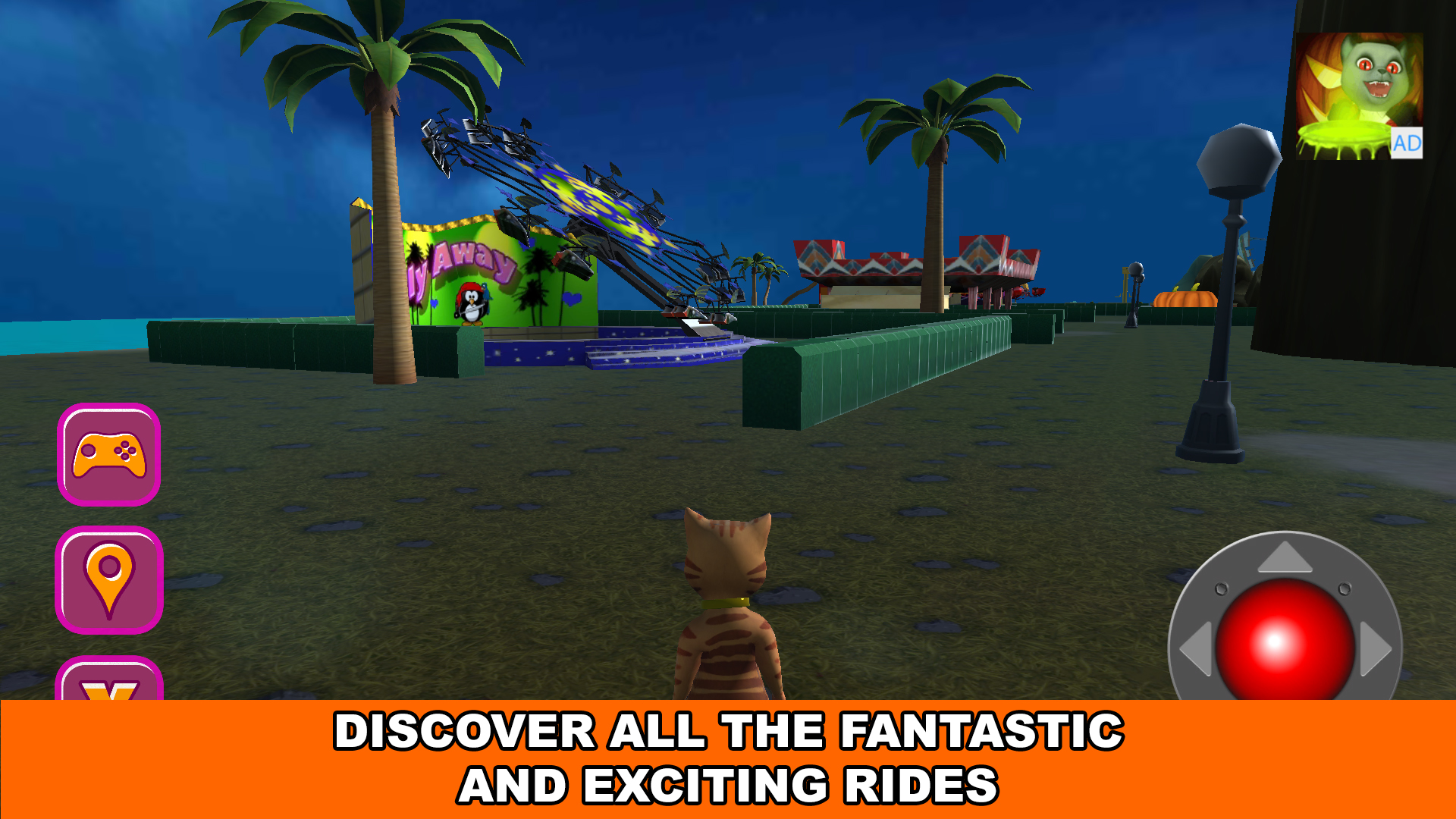 اسکرین شات 3 بازی Halloween Cat Theme Park 3D