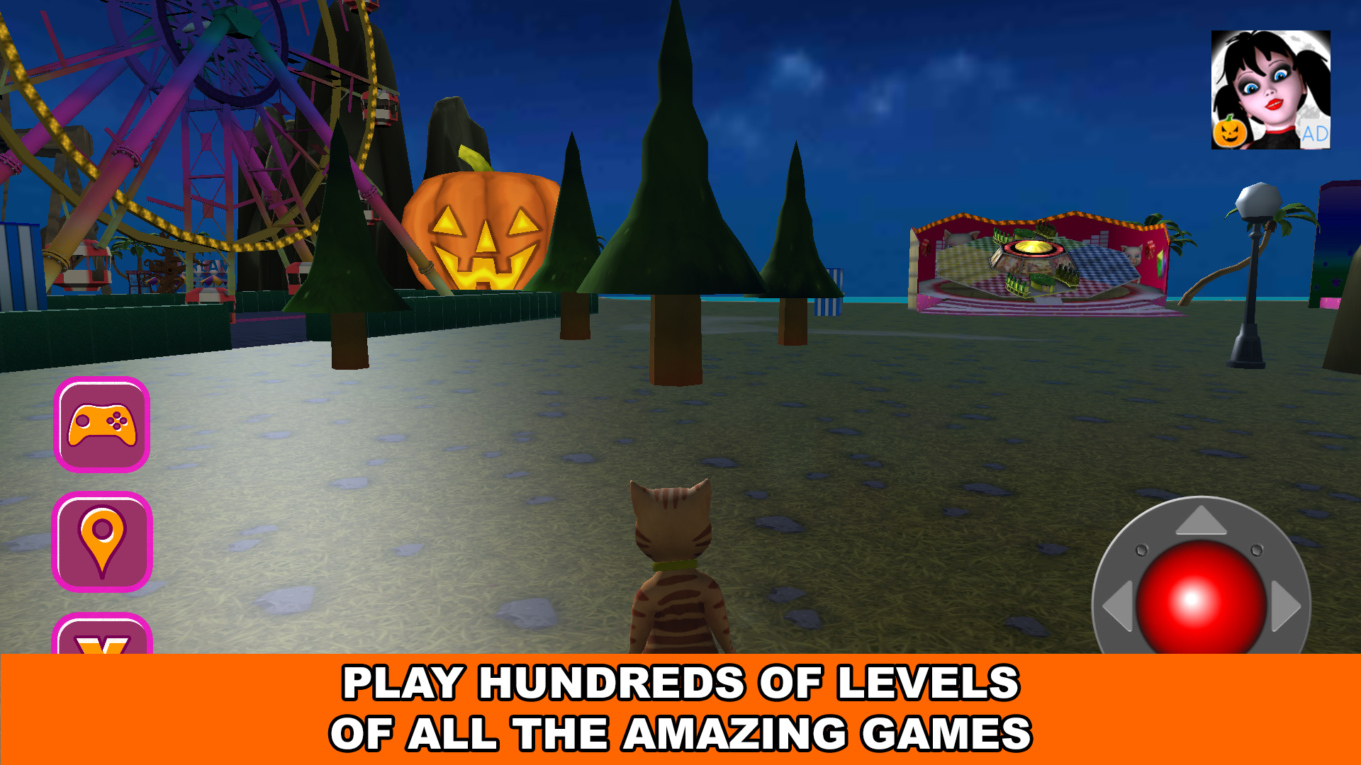 اسکرین شات 6 بازی Halloween Cat Theme Park 3D