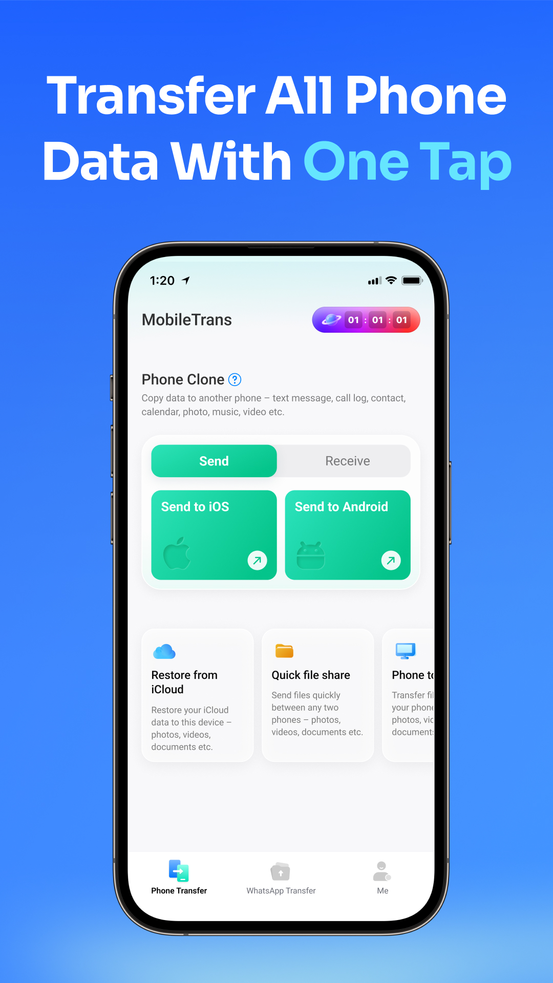 اسکرین شات 3 برنامه Data Transfer - MobileTrans