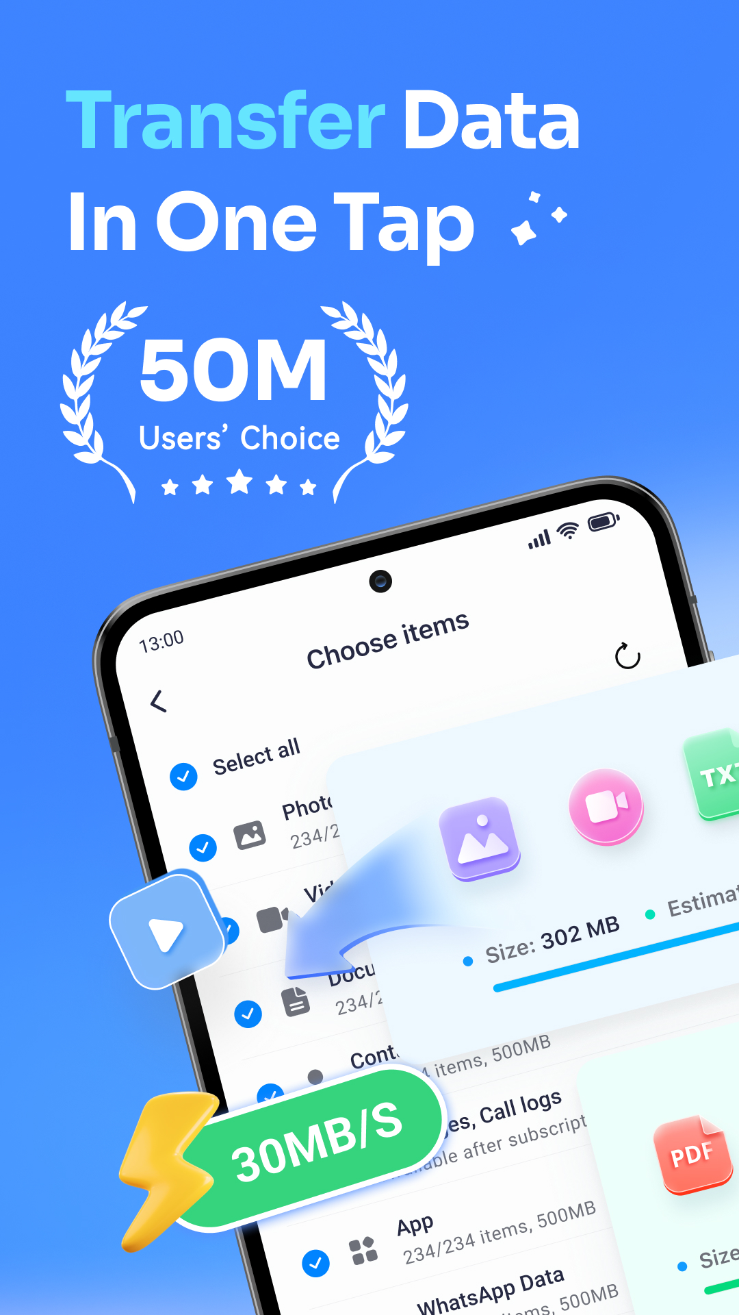 اسکرین شات 1 برنامه Data Transfer - MobileTrans