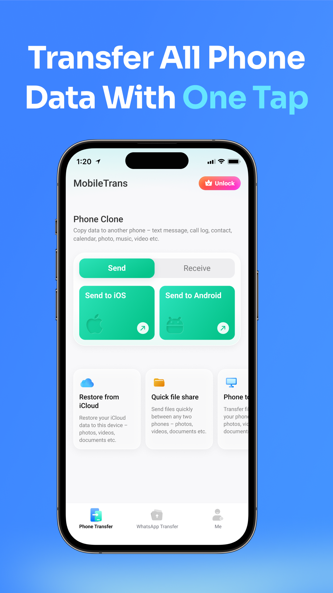 اسکرین شات 3 برنامه Data Transfer - MobileTrans