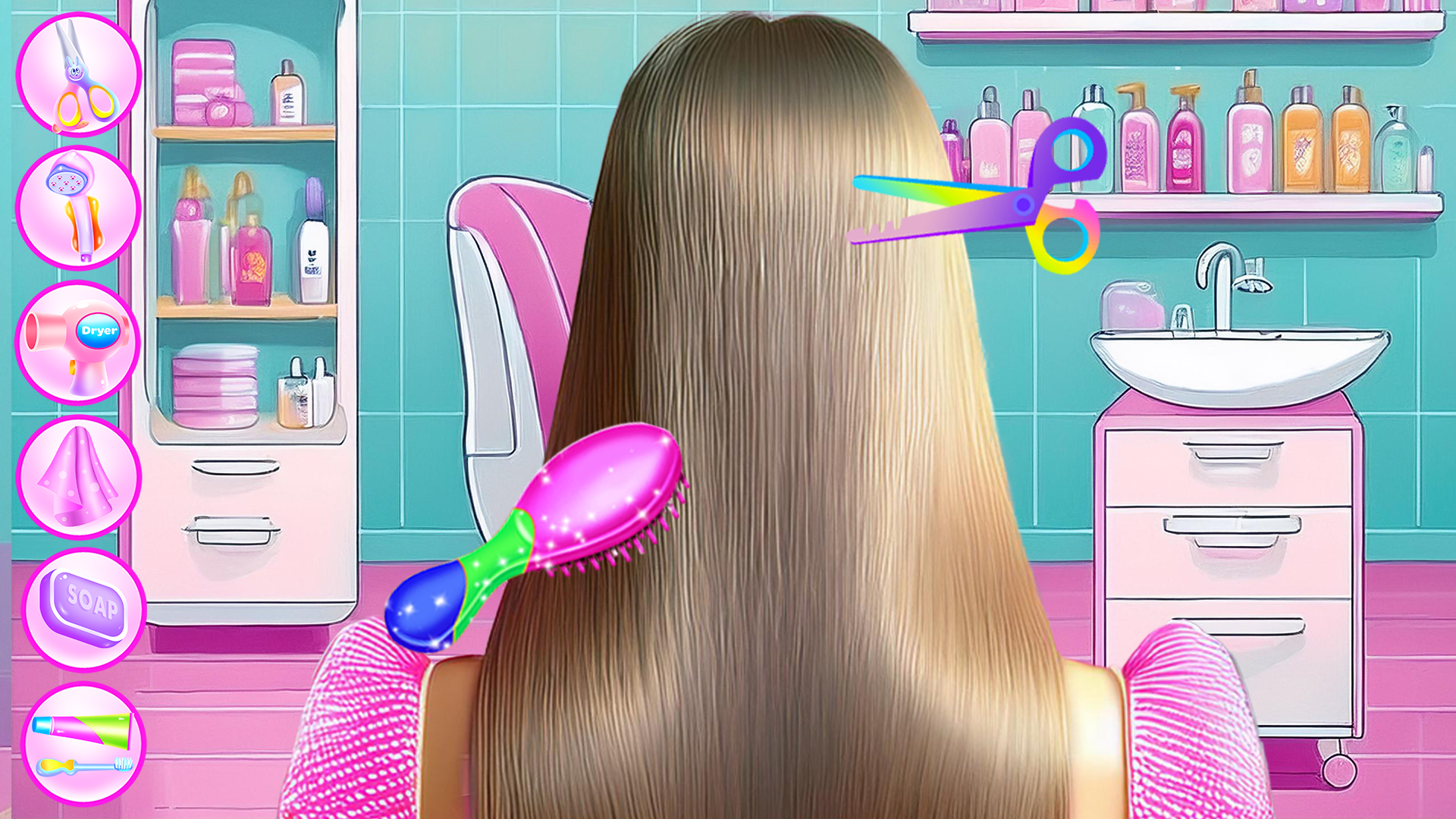 اسکرین شات 2 برنامه Glam Girl Hair Salon Makeover